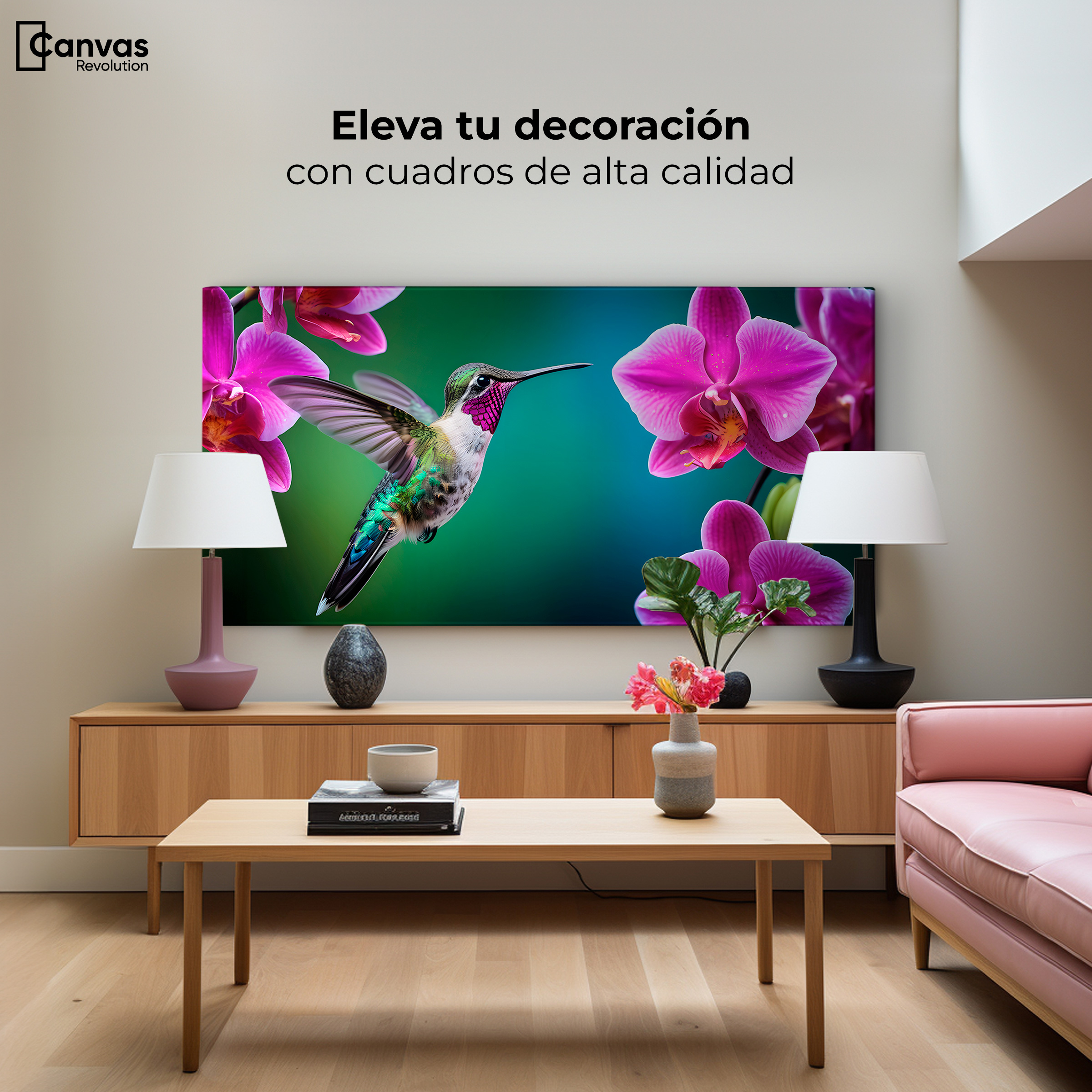 Foto 4 pulgar | Cuadros De Colibrí Canvas Colibrí Melodioso 120x60