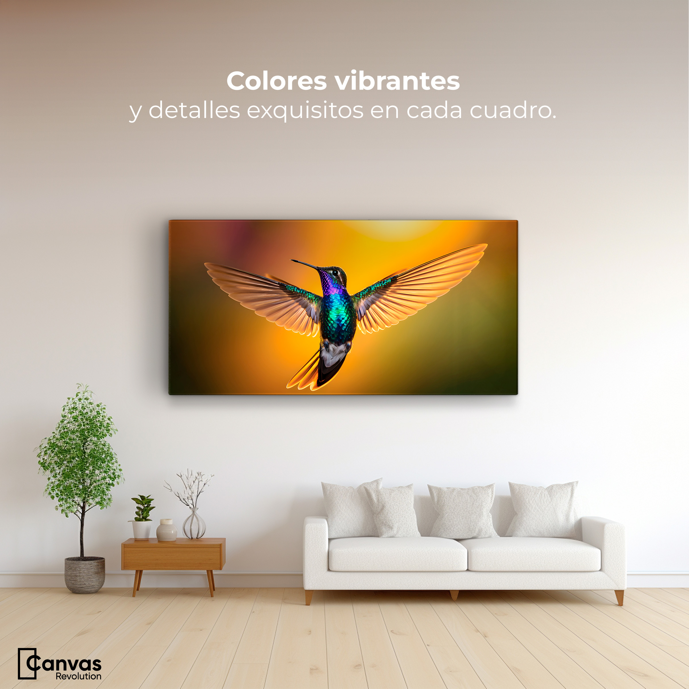 Foto 3 pulgar | Cuadros De Colibrí Canvas Colibrí Encantado 120x60