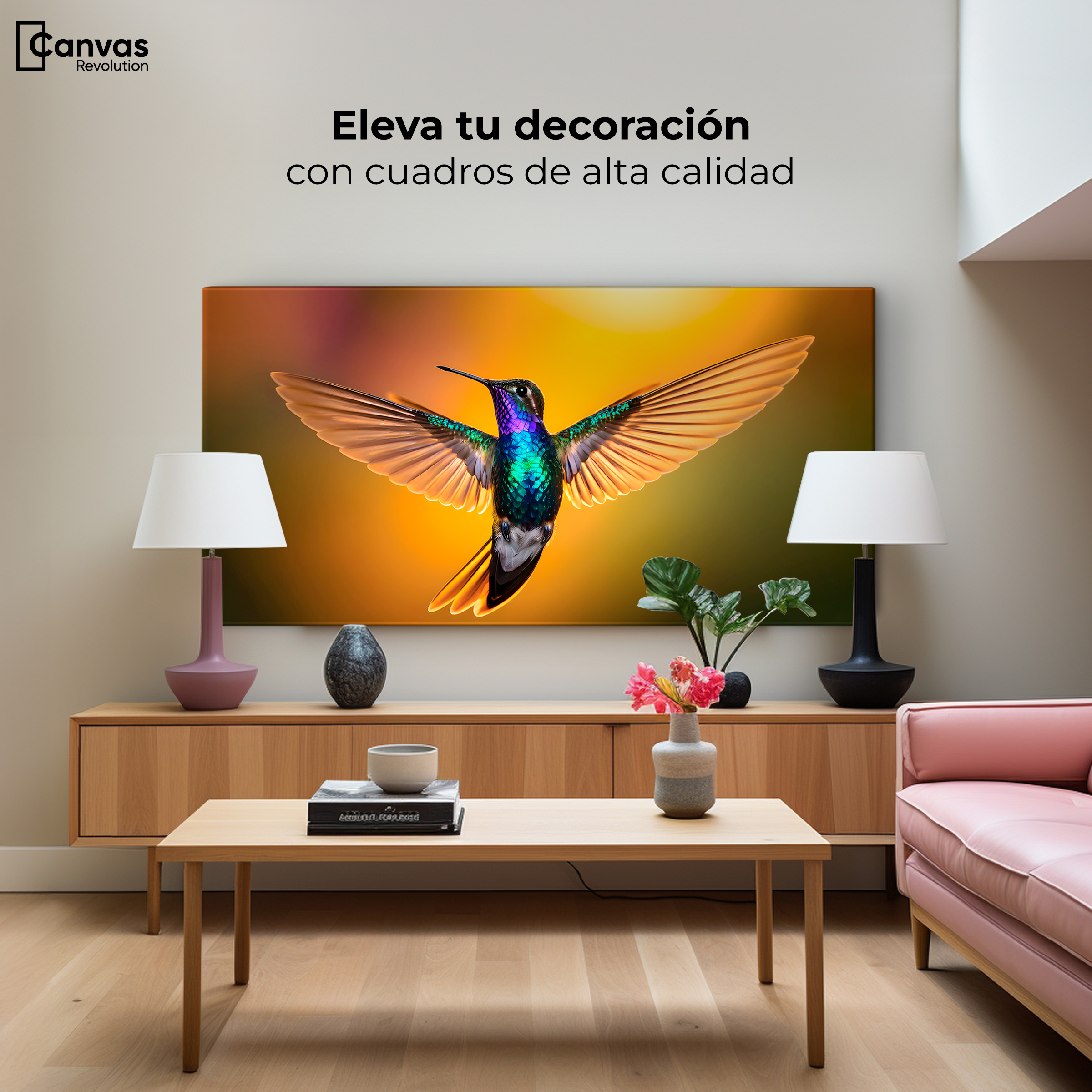 Foto 4 pulgar | Cuadros De Colibrí Canvas Colibrí Encantado 120x60