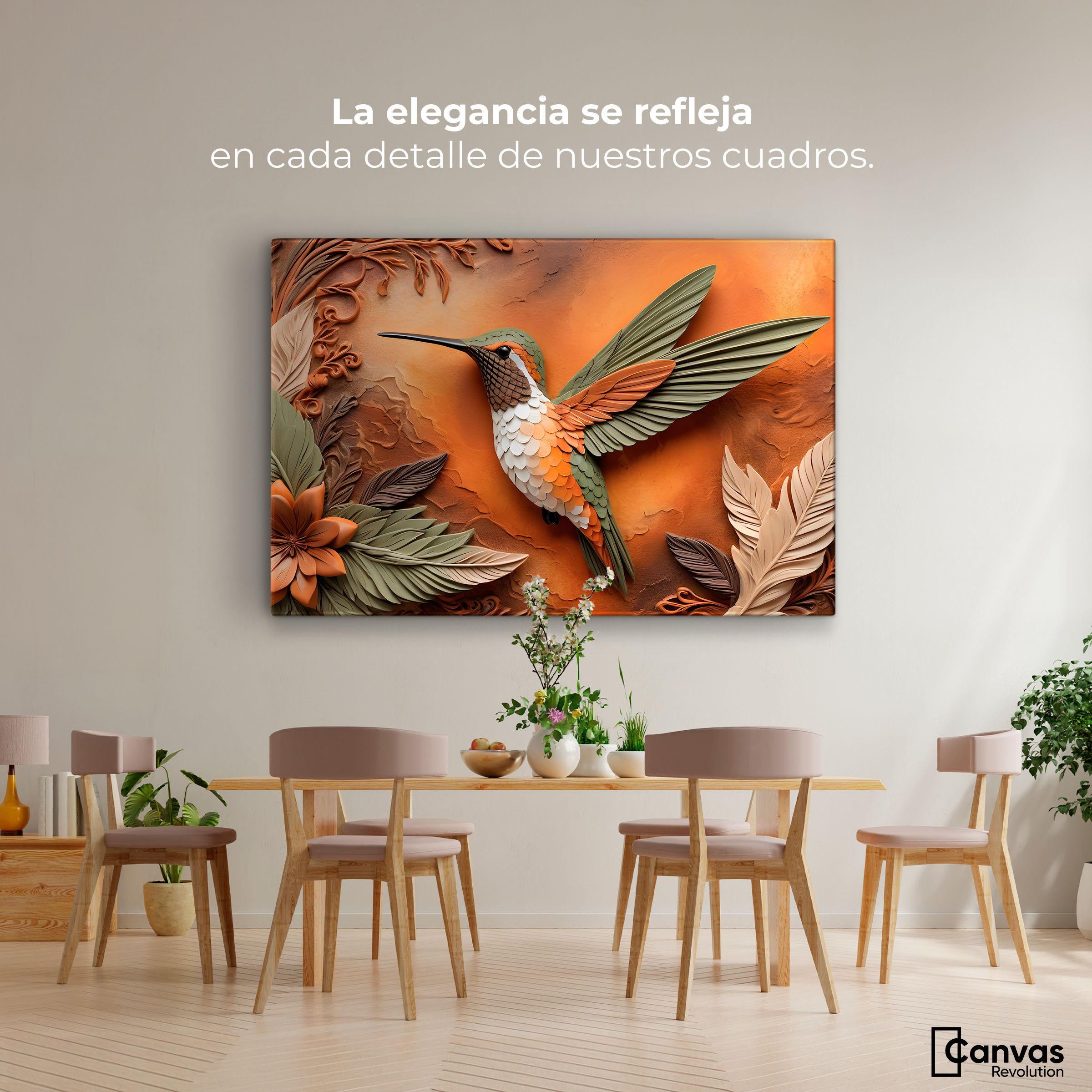 Foto 3 pulgar | Cuadros De Colibrí Canvas Colibrí Sublime 90x60