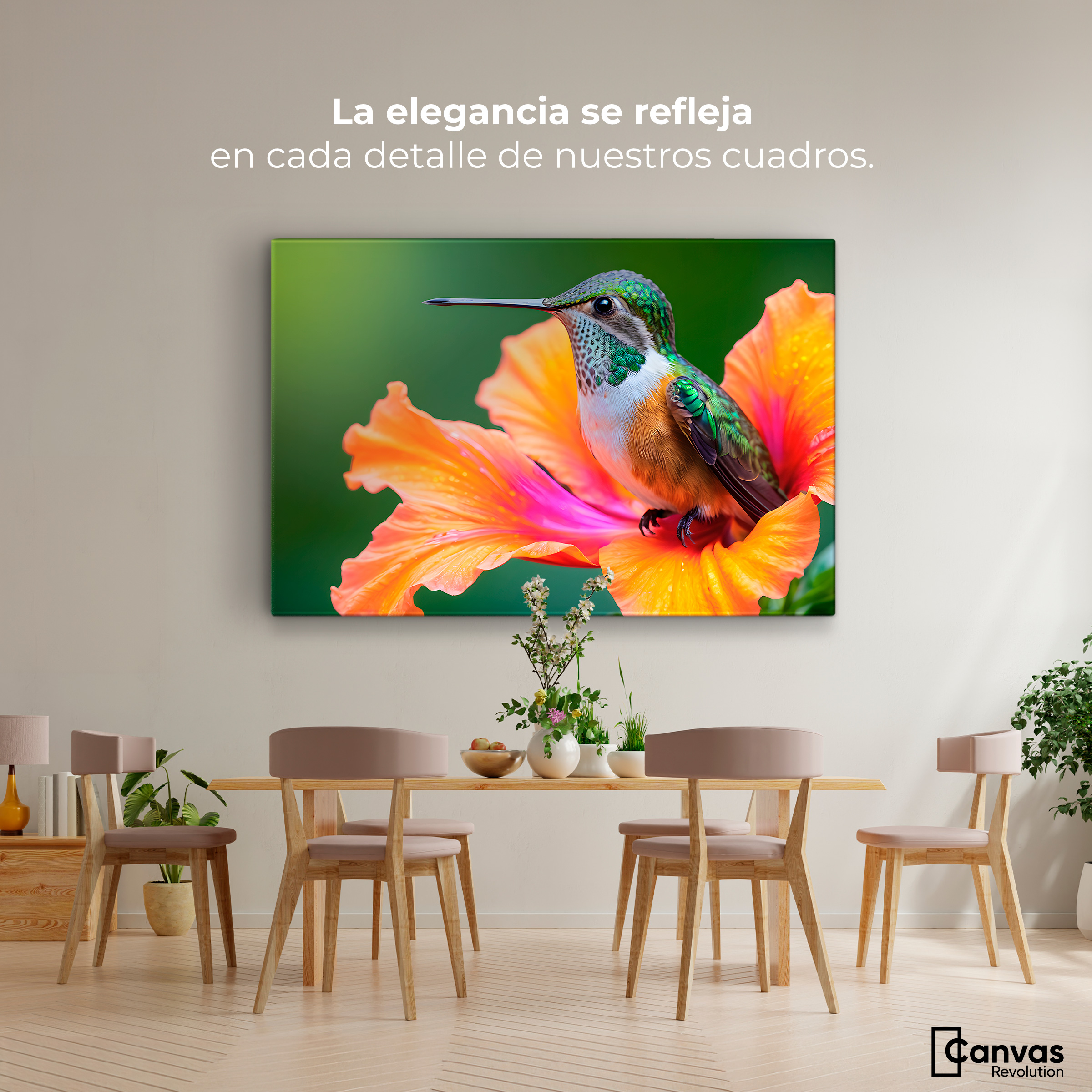 Foto 3 pulgar | Cuadros De Colibrí Canvas Colibrí Serenidad 90x60