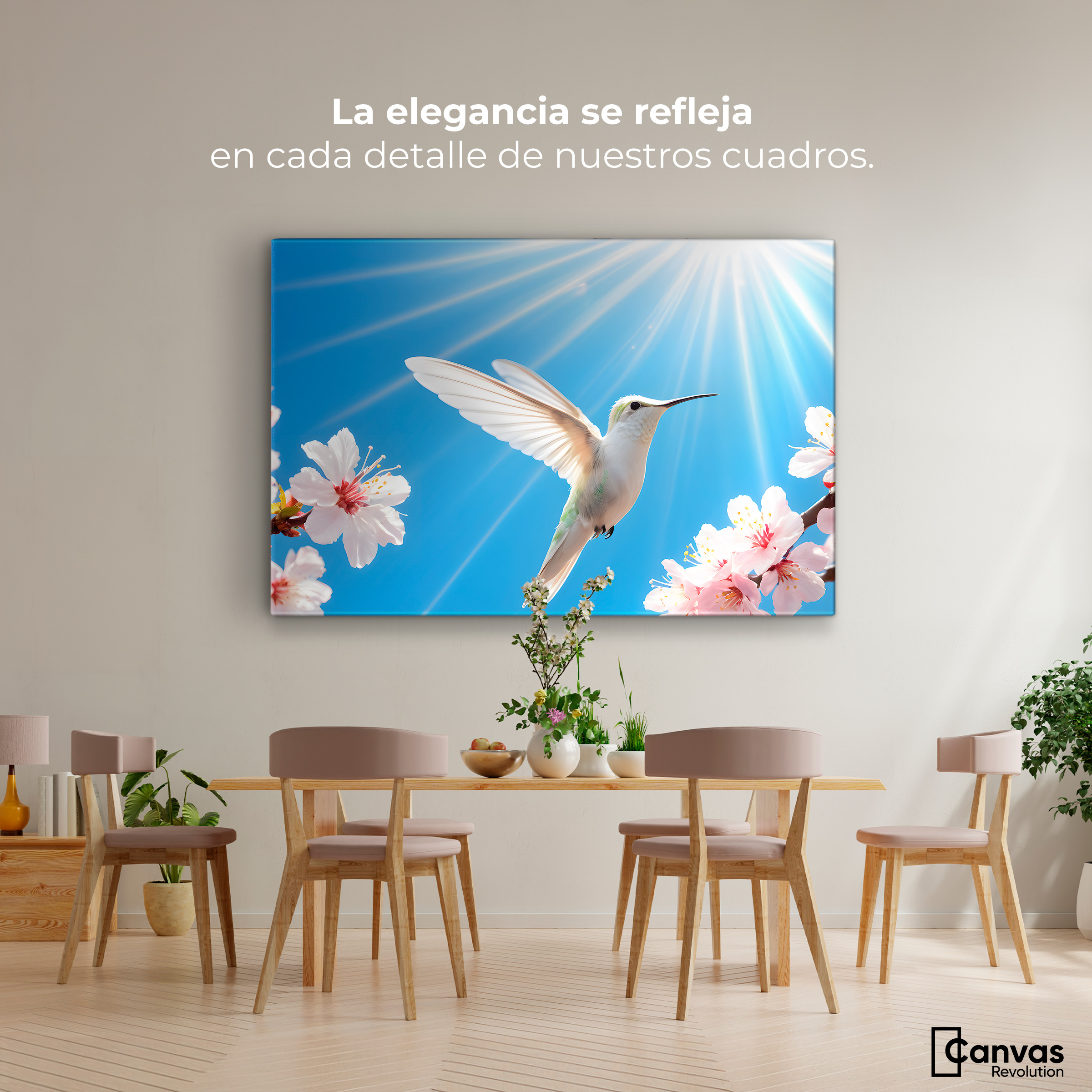 Foto 2 | Cuadros De Colibrí Canvas Colibrí Y Sol 90x60