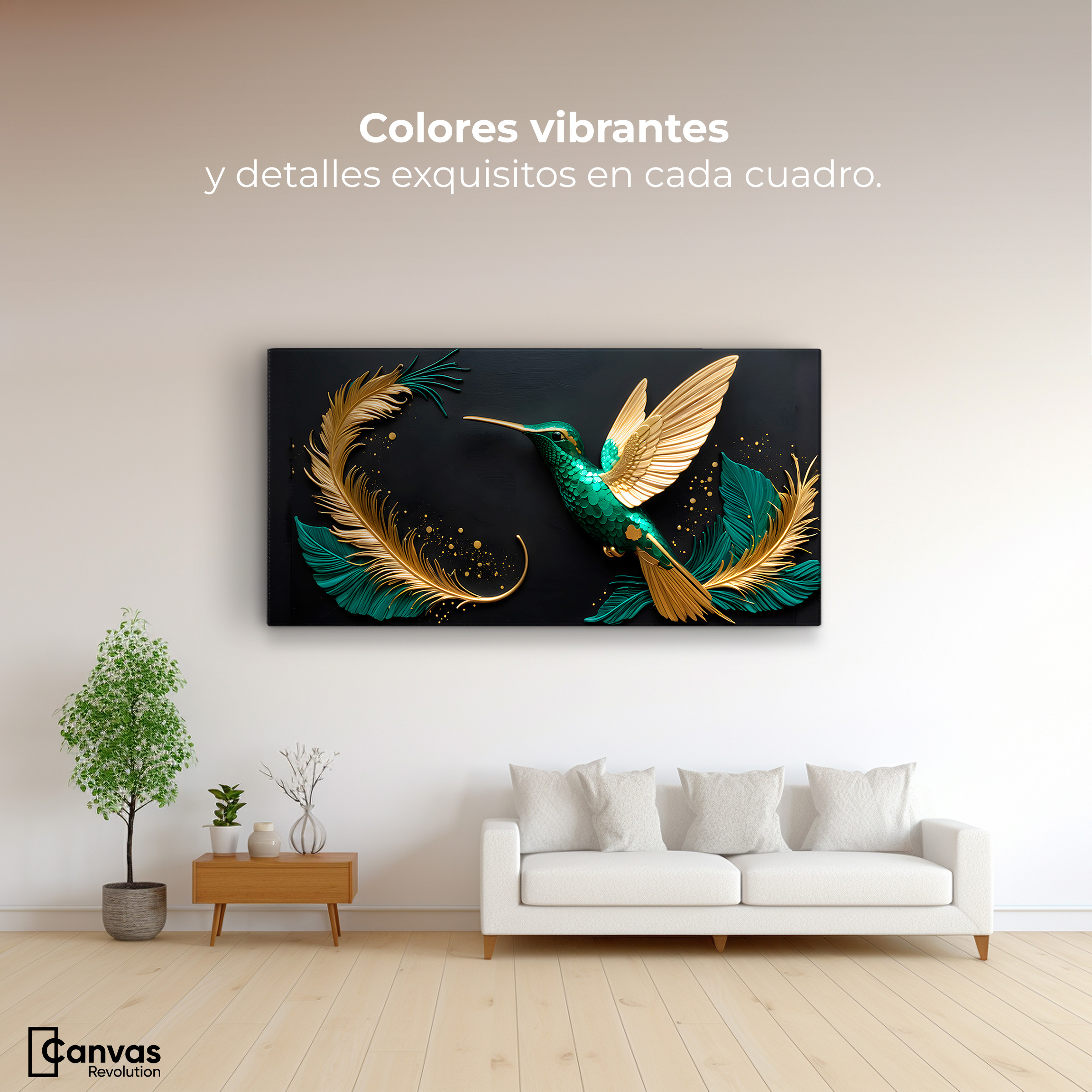 Foto 3 pulgar | Cuadros De Colibrí Canvas Colibrí Mágico 120x60