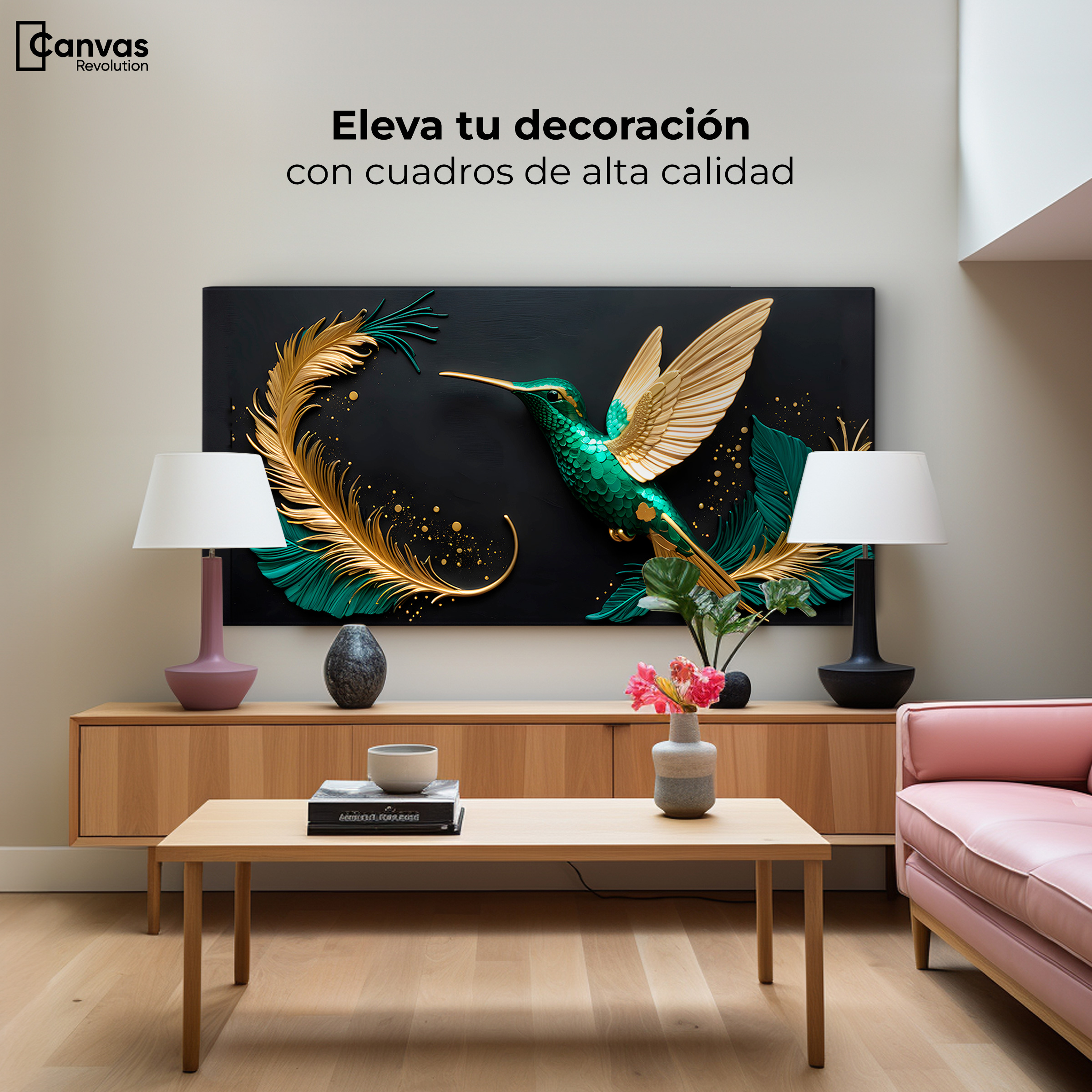 Foto 3 | Cuadros De Colibrí Canvas Colibrí Mágico 120x60