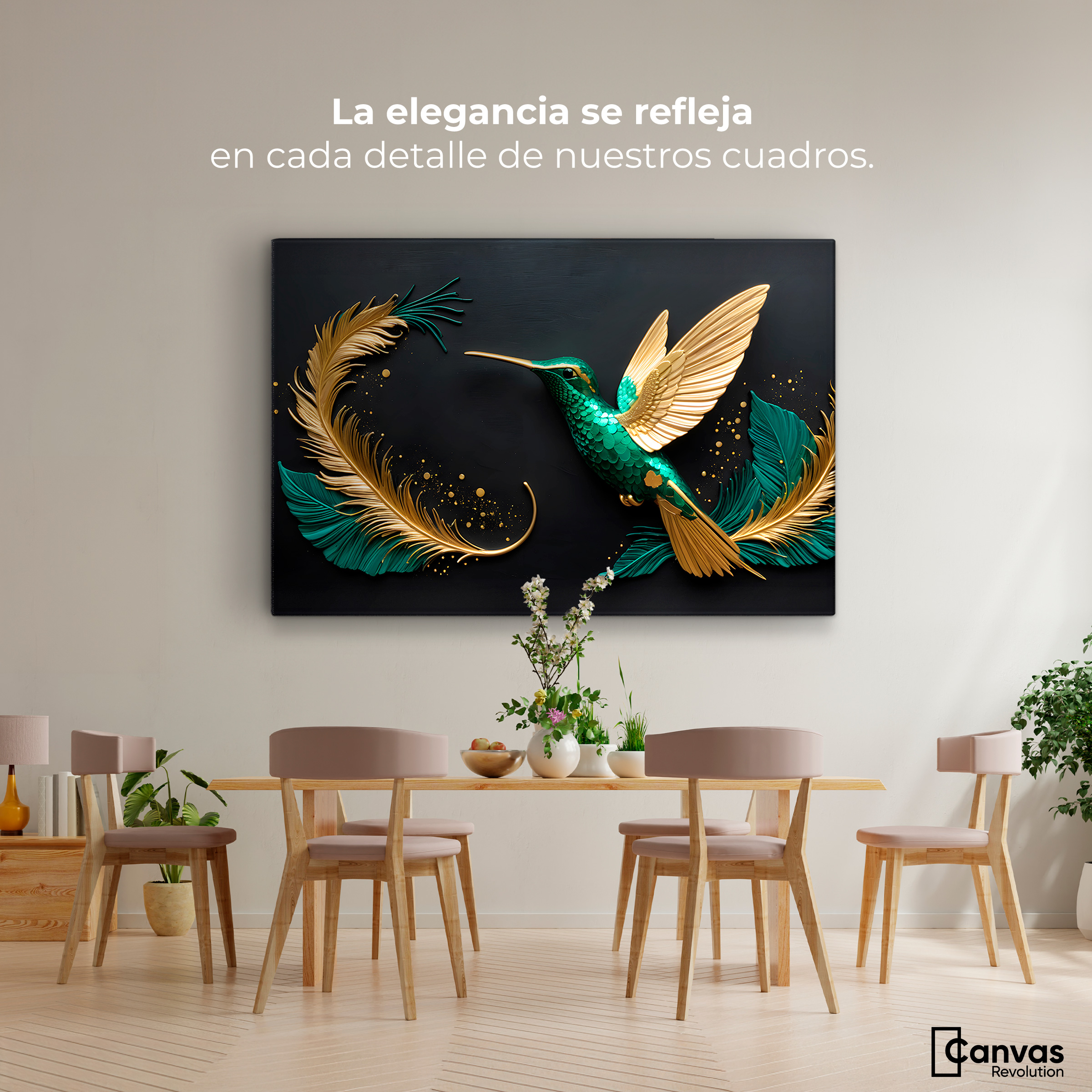 Foto 3 pulgar | Cuadros De Colibrí Canvas Colibrí Mágico 90x60