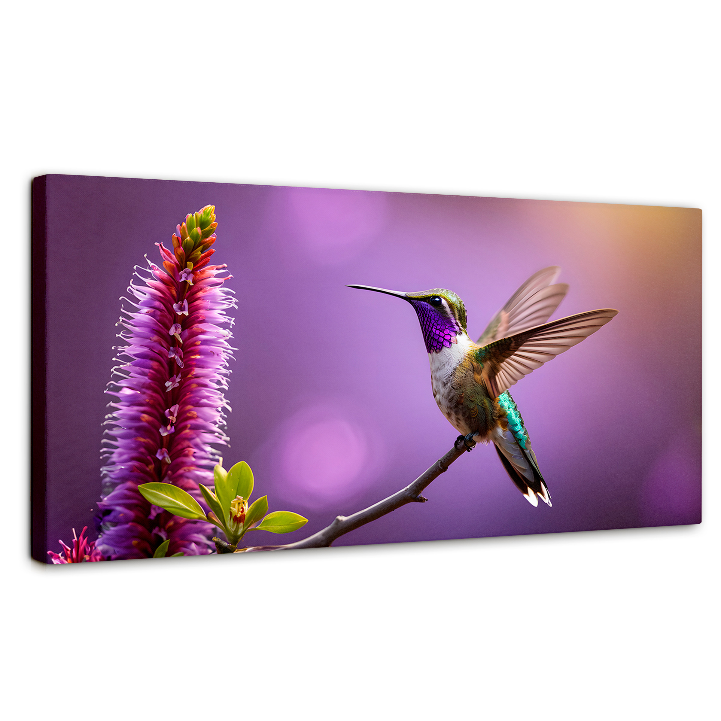 Foto 2 pulgar | Cuadros De Colibrí Canvas Colibrí Floresta 120x60