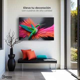 Foto 3 | Cuadros De Colibrí Canvas Colibrí Arcoíris 90x60