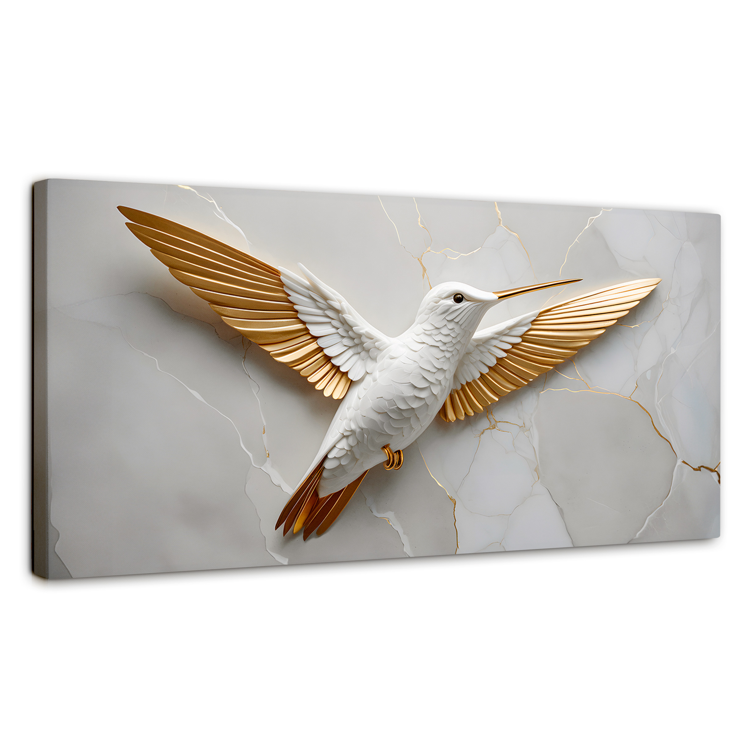Cuadros De Colibrí Canvas Colibrí Ala Dorada 120x60