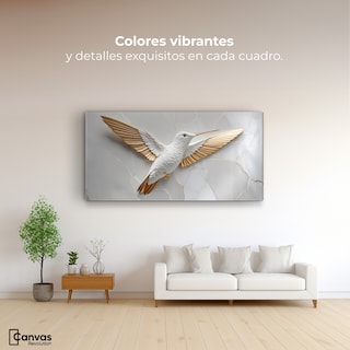 Foto 2 | Cuadros De Colibrí Canvas Colibrí Ala Dorada 120x60