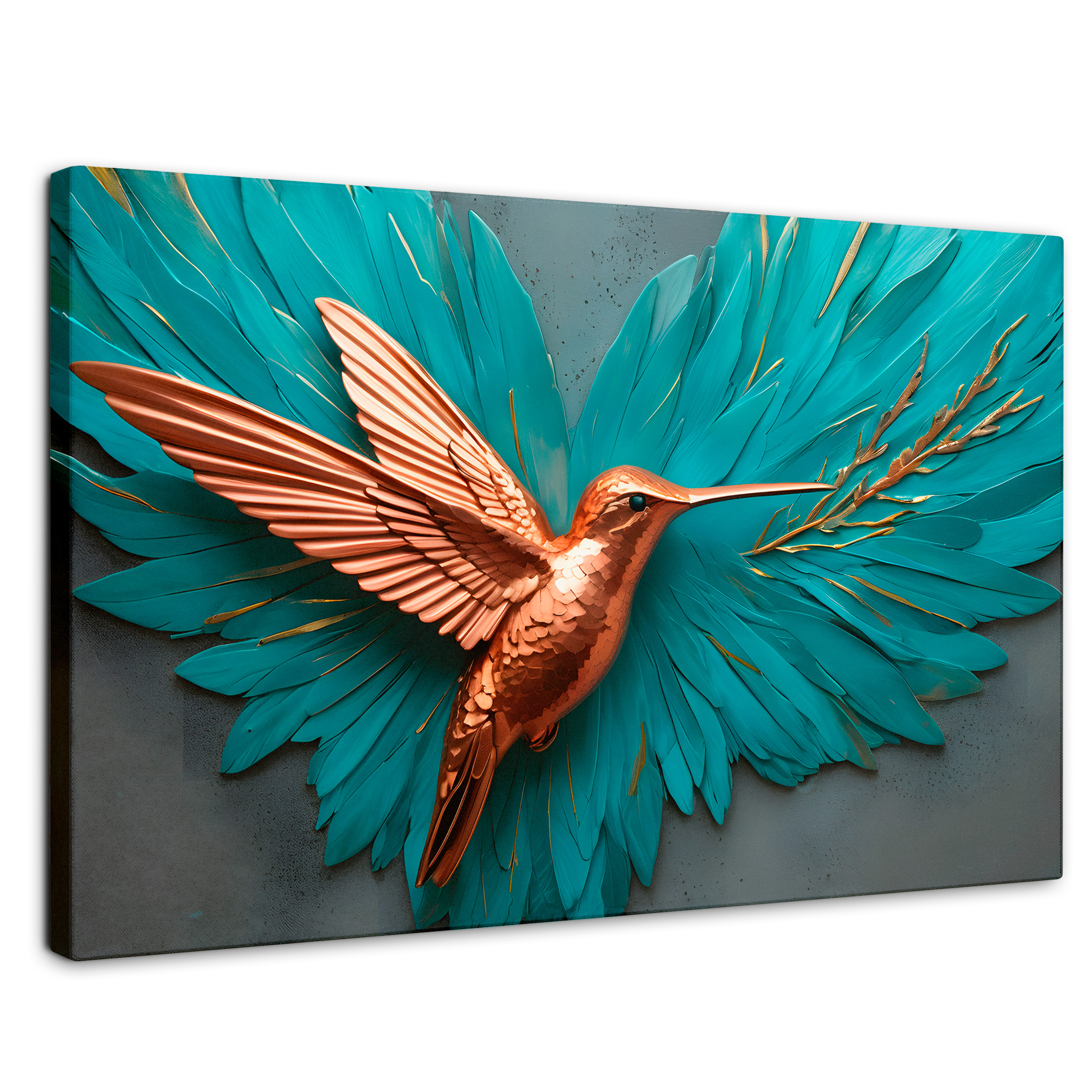 Foto 1 | Cuadros De Colibrí Canvas Colibrí Celeste 90x60