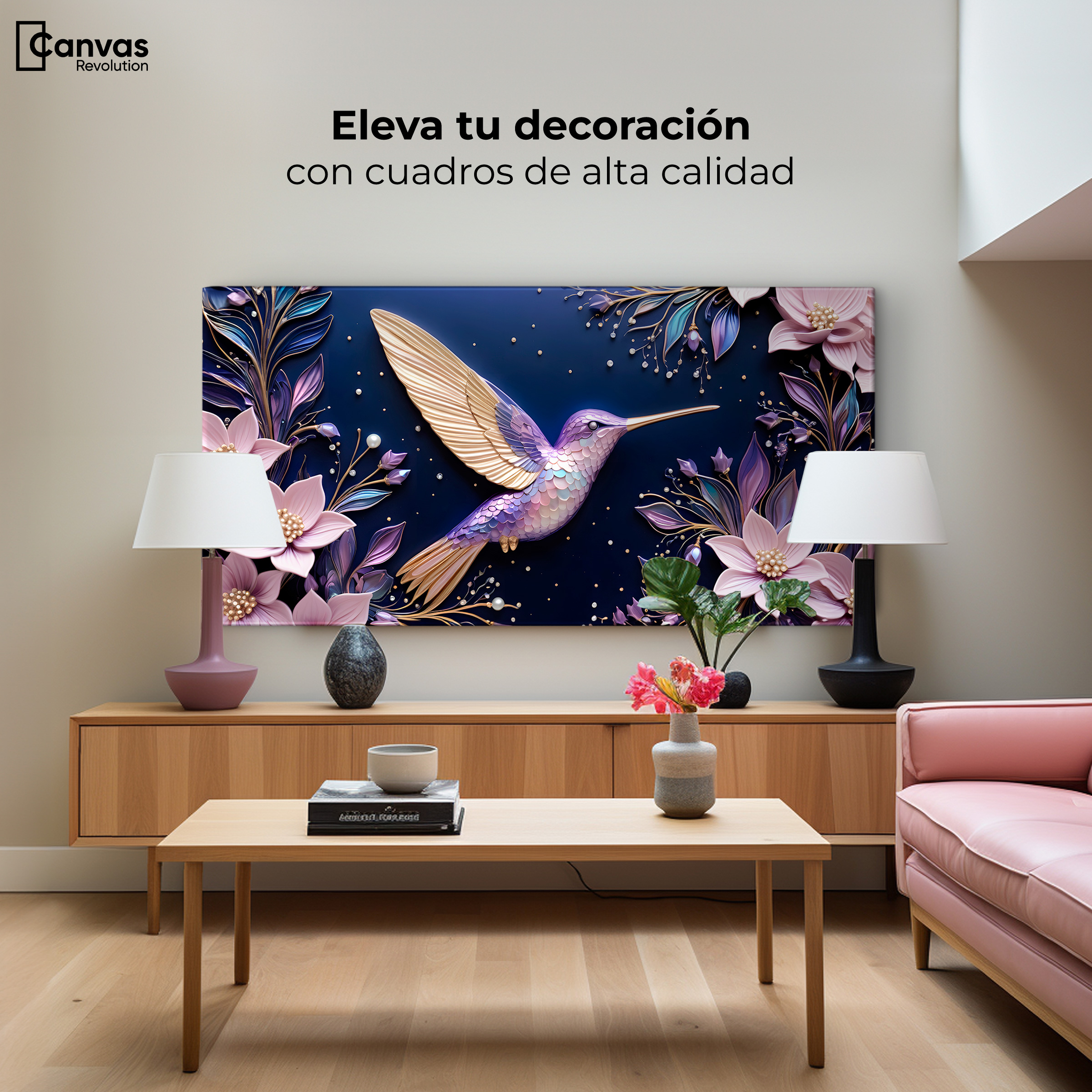 Foto 4 pulgar | Cuadros De Colibrí Canvas Colibrí Eterno 120x60