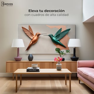 Foto 3 | Cuadros De Colibrí Canvas Colibrí Verde Cobre 120x60