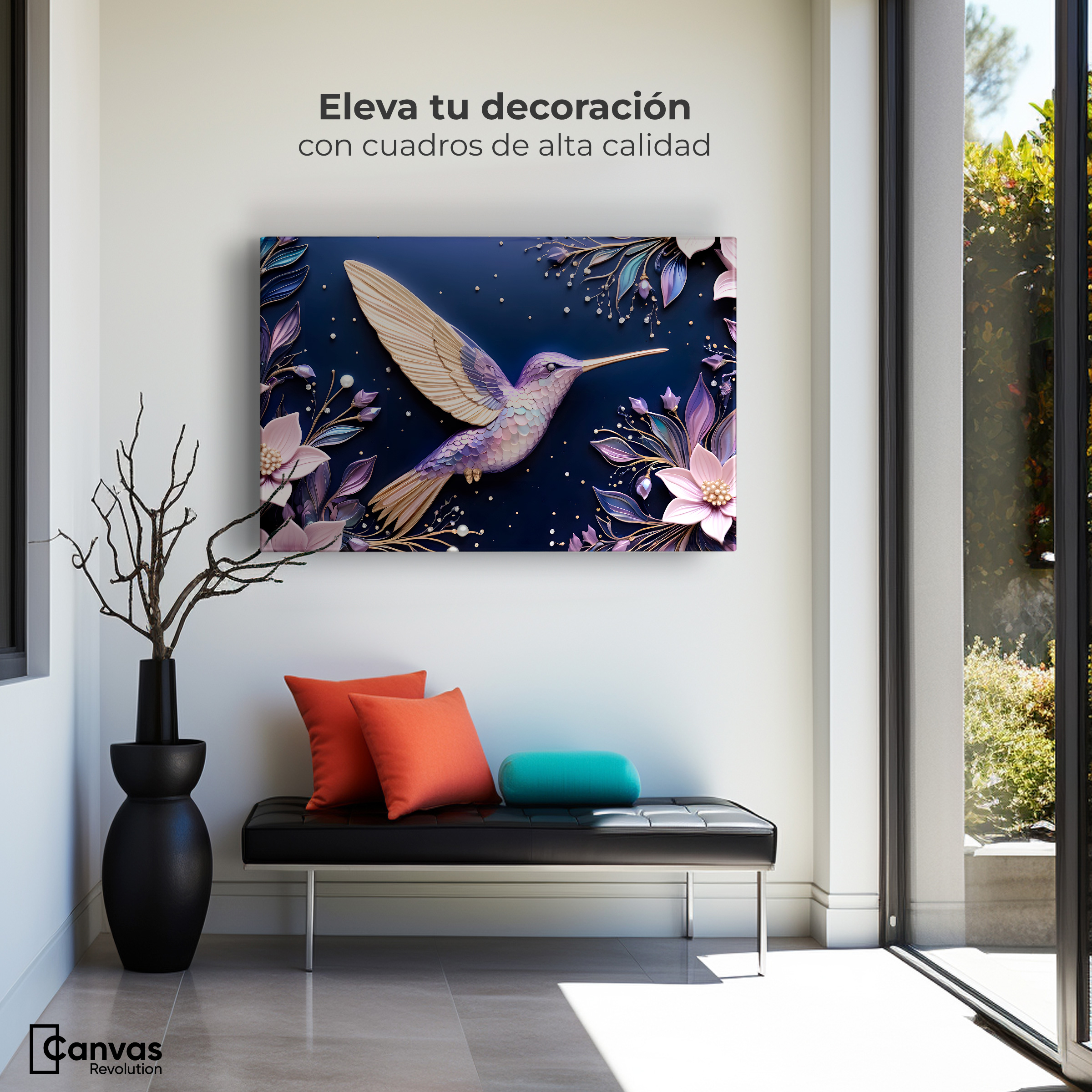 Foto 4 pulgar | Cuadros De Colibrí Canvas Colibrí Eterno 90x60