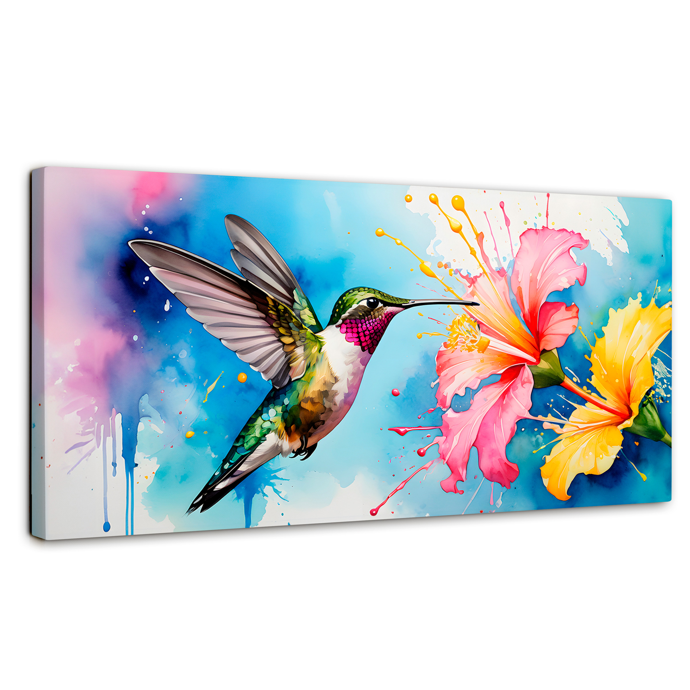 Foto 1 | Cuadros De Colibrí Canvas Colibrí Abstracto 120x60