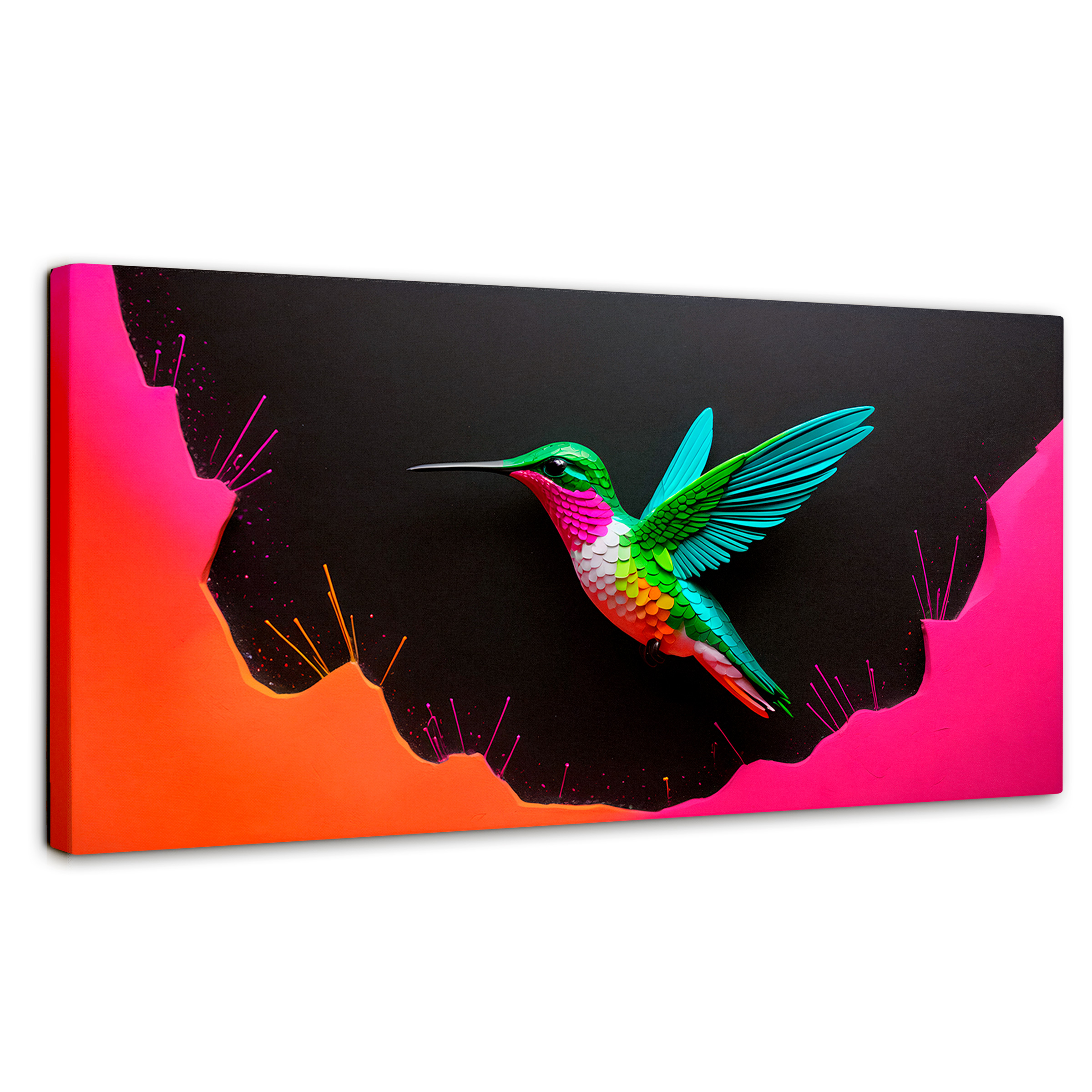 Foto 2 pulgar | Cuadros De Colibrí Canvas Colibrí En Colores 120x60