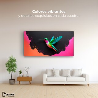 Foto 2 | Cuadros De Colibrí Canvas Colibrí En Colores 120x60