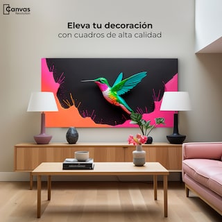 Foto 3 | Cuadros De Colibrí Canvas Colibrí En Colores 120x60