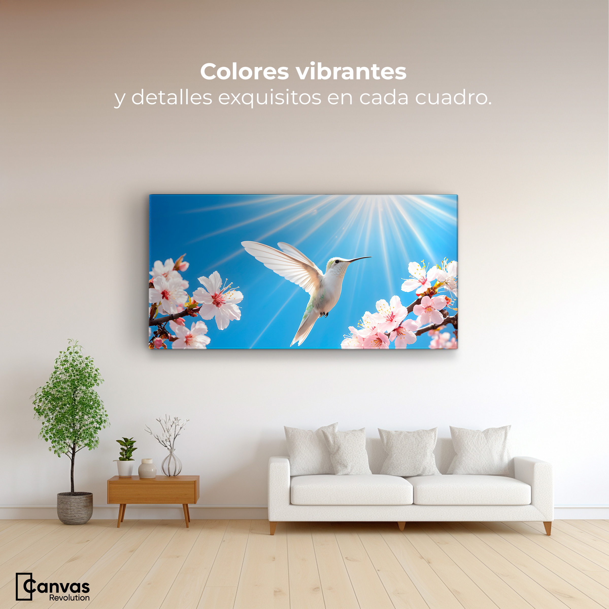 Foto 2 | Cuadros De Colibrí Canvas Colibrí Y Sol 120x60