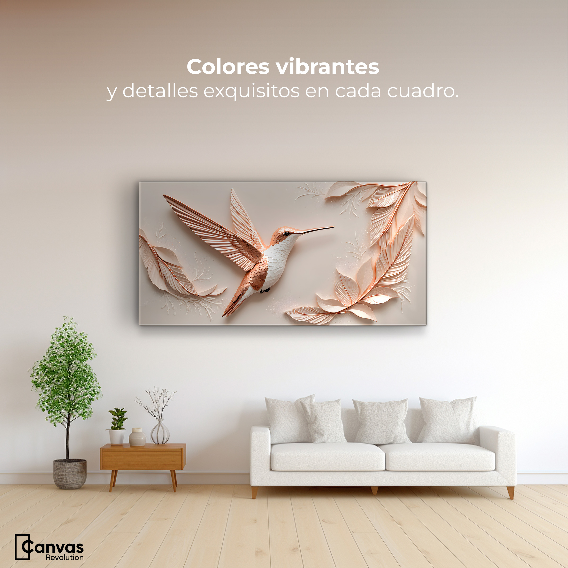 Foto 3 pulgar | Cuadros De Colibrí Canvas Colibrí Reluciente 120x60