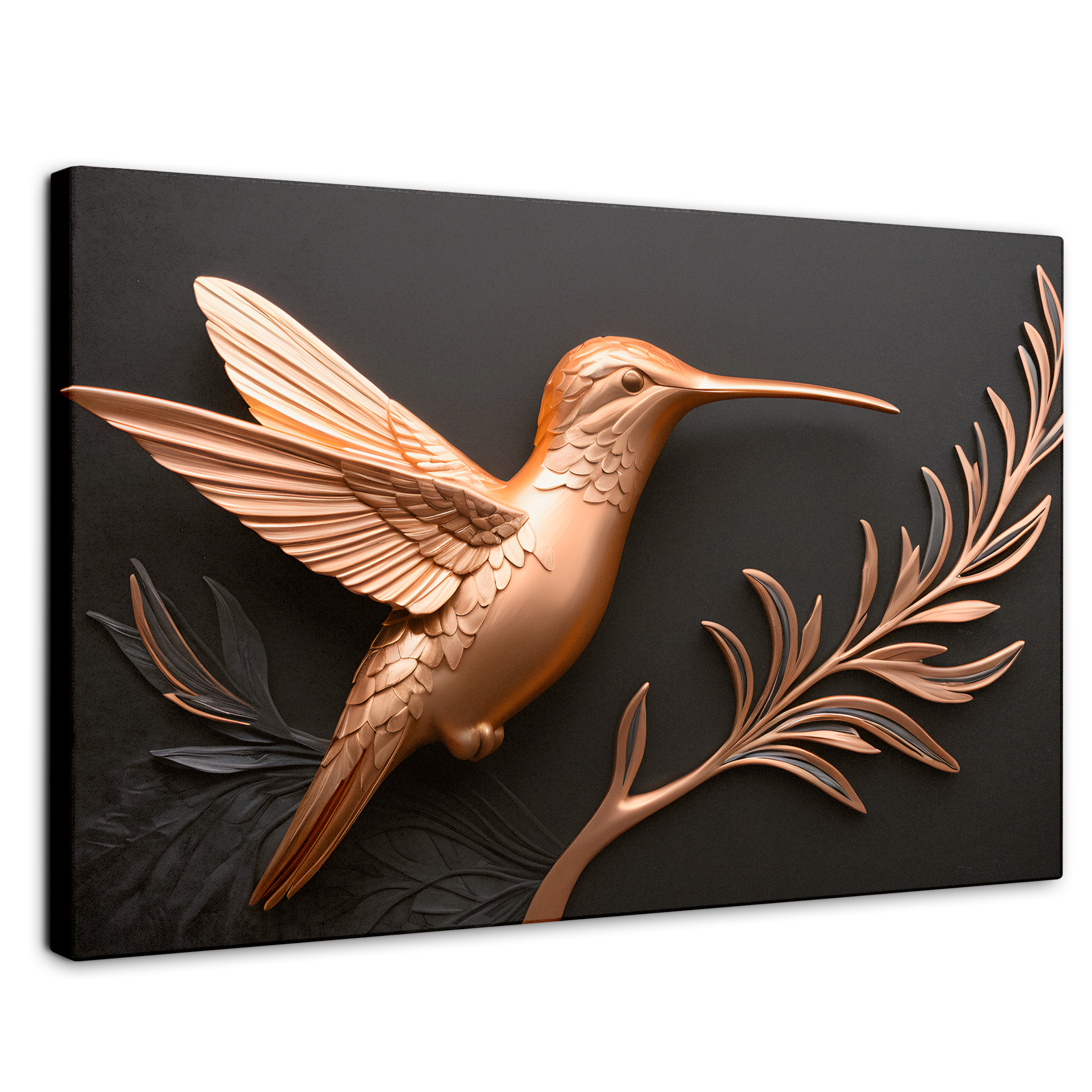 Cuadro De Colibrí Canvas Colibrí Dorado 90x60