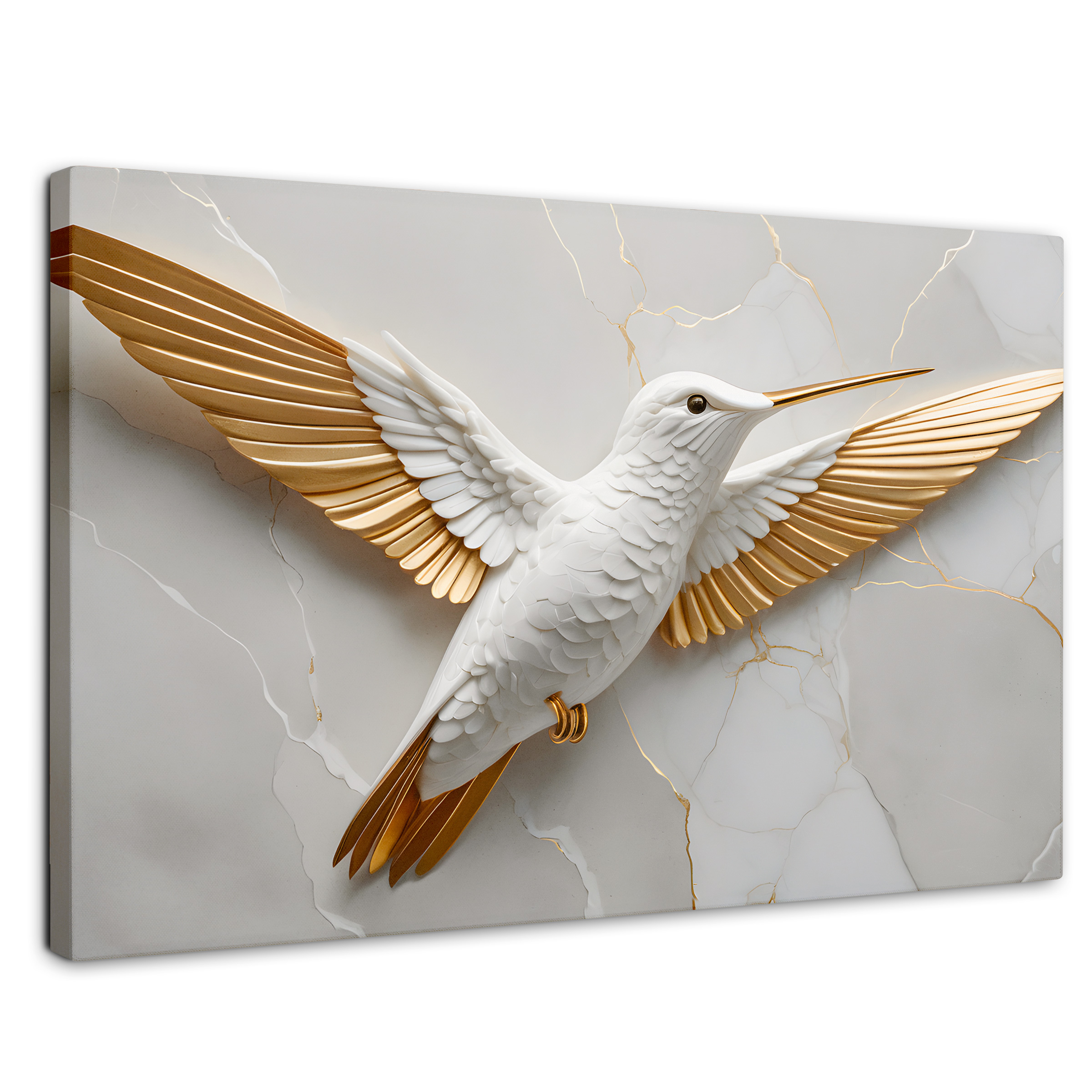 Cuadros De Colibrí Canvas Colibrí Ala Dorada 90x60