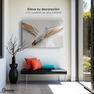 Foto 3 | Cuadros De Colibrí Canvas Colibrí Ala Dorada 90x60