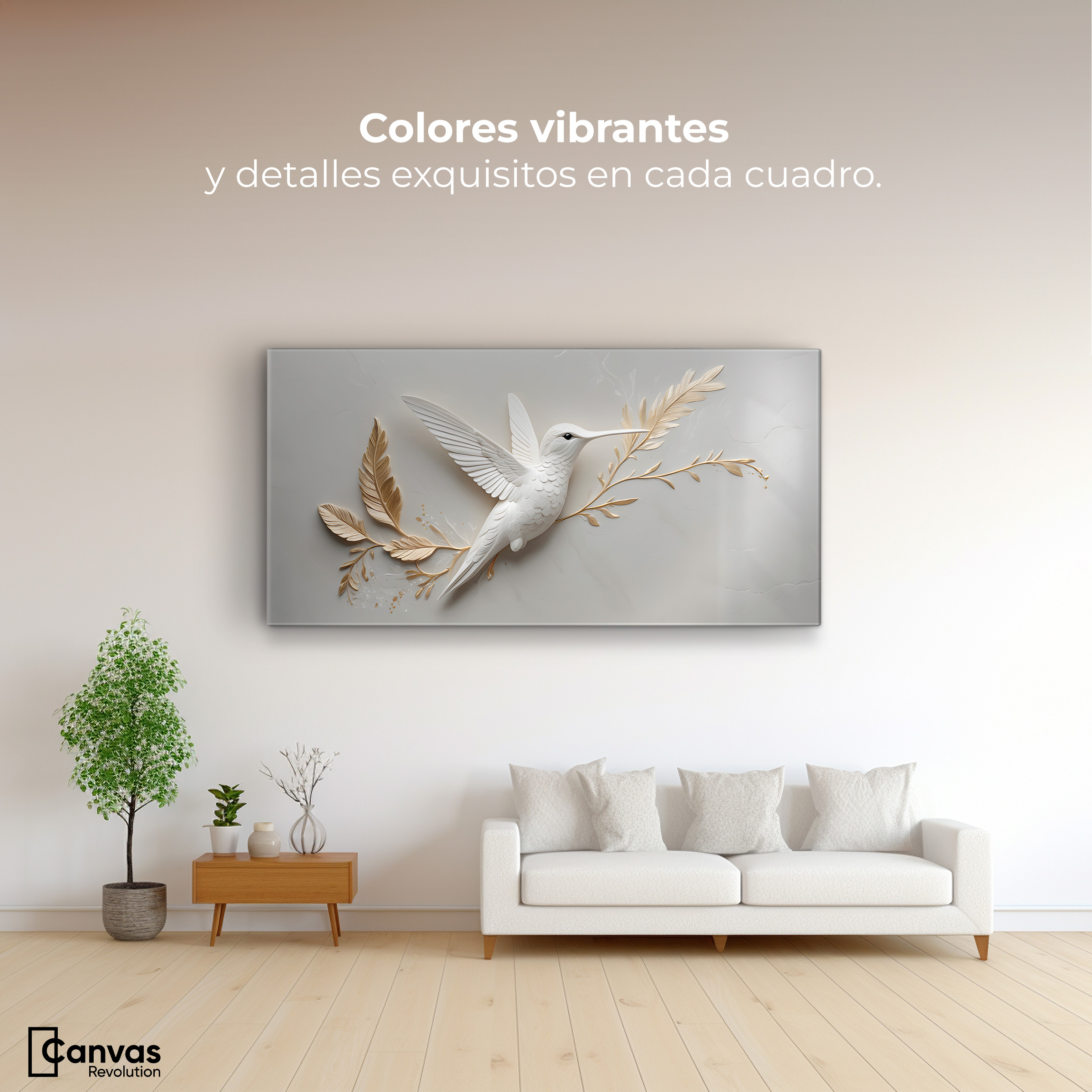 Foto 3 pulgar | Cuadros De Colibrí Canvas Colibrí Armonioso 120x60