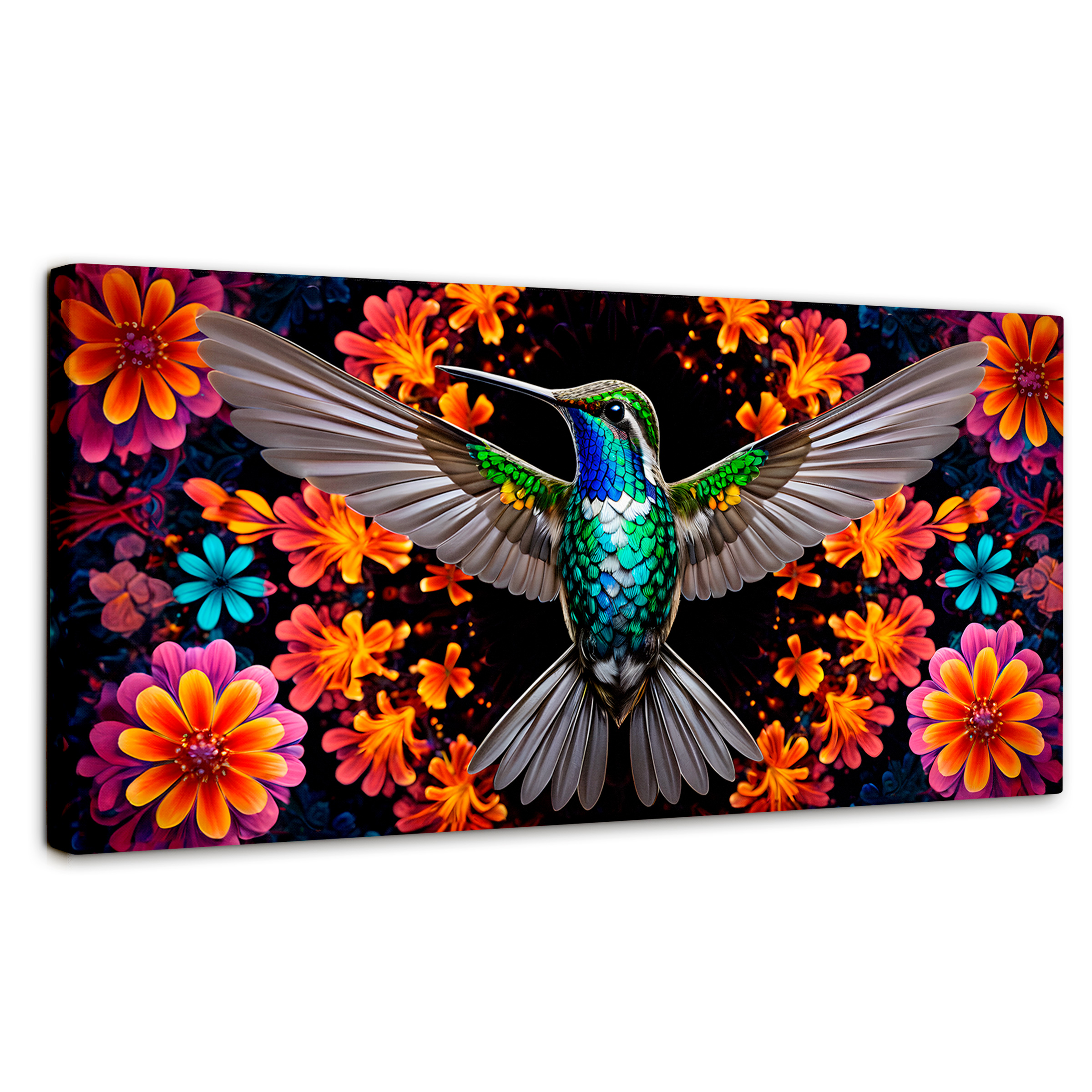 Foto 2 pulgar | Cuadros De Colibrí Canvas Colibrí Tropical 120x60