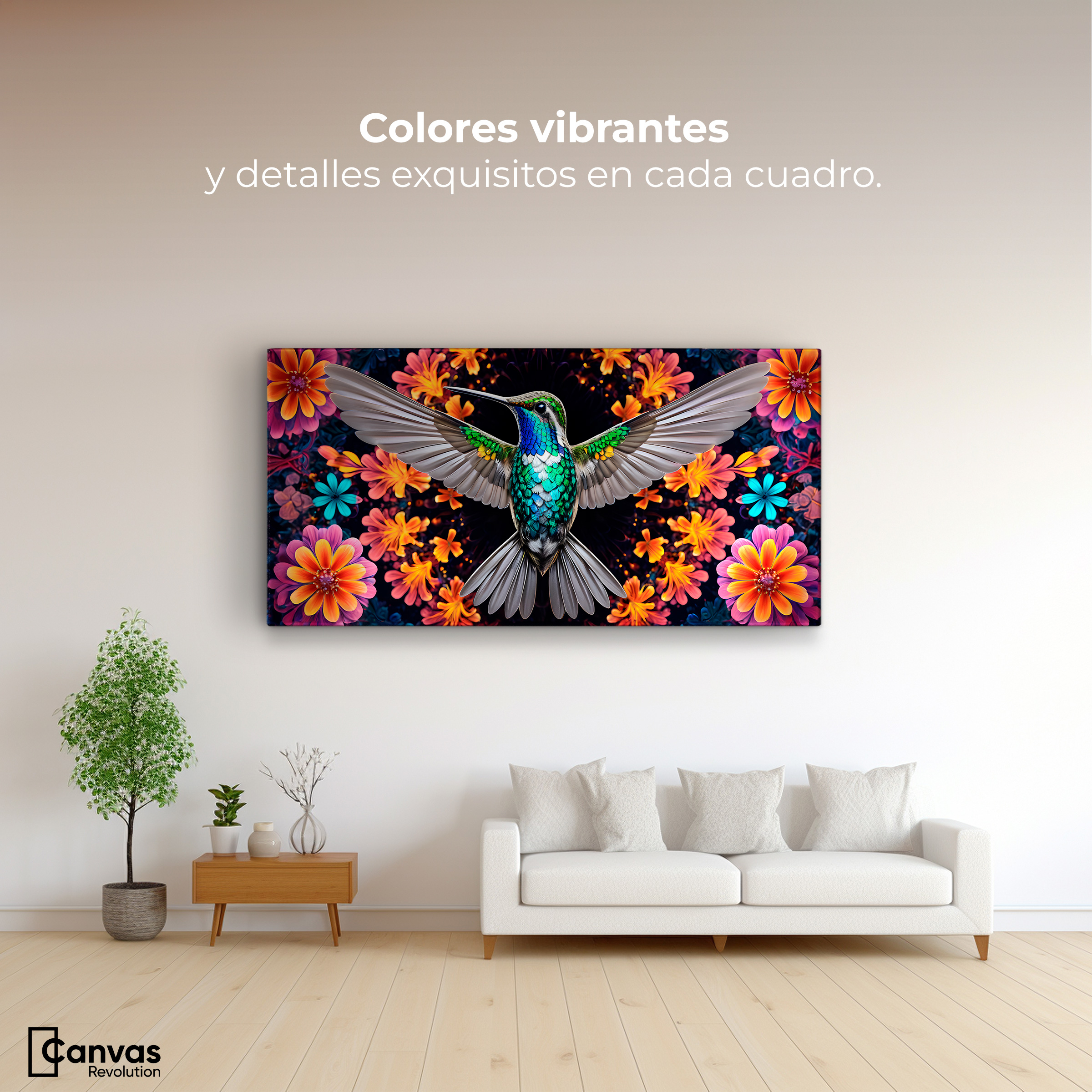 Foto 2 | Cuadros De Colibrí Canvas Colibrí Tropical 120x60