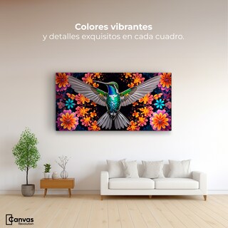 Foto 2 | Cuadros De Colibrí Canvas Colibrí Tropical 120x60
