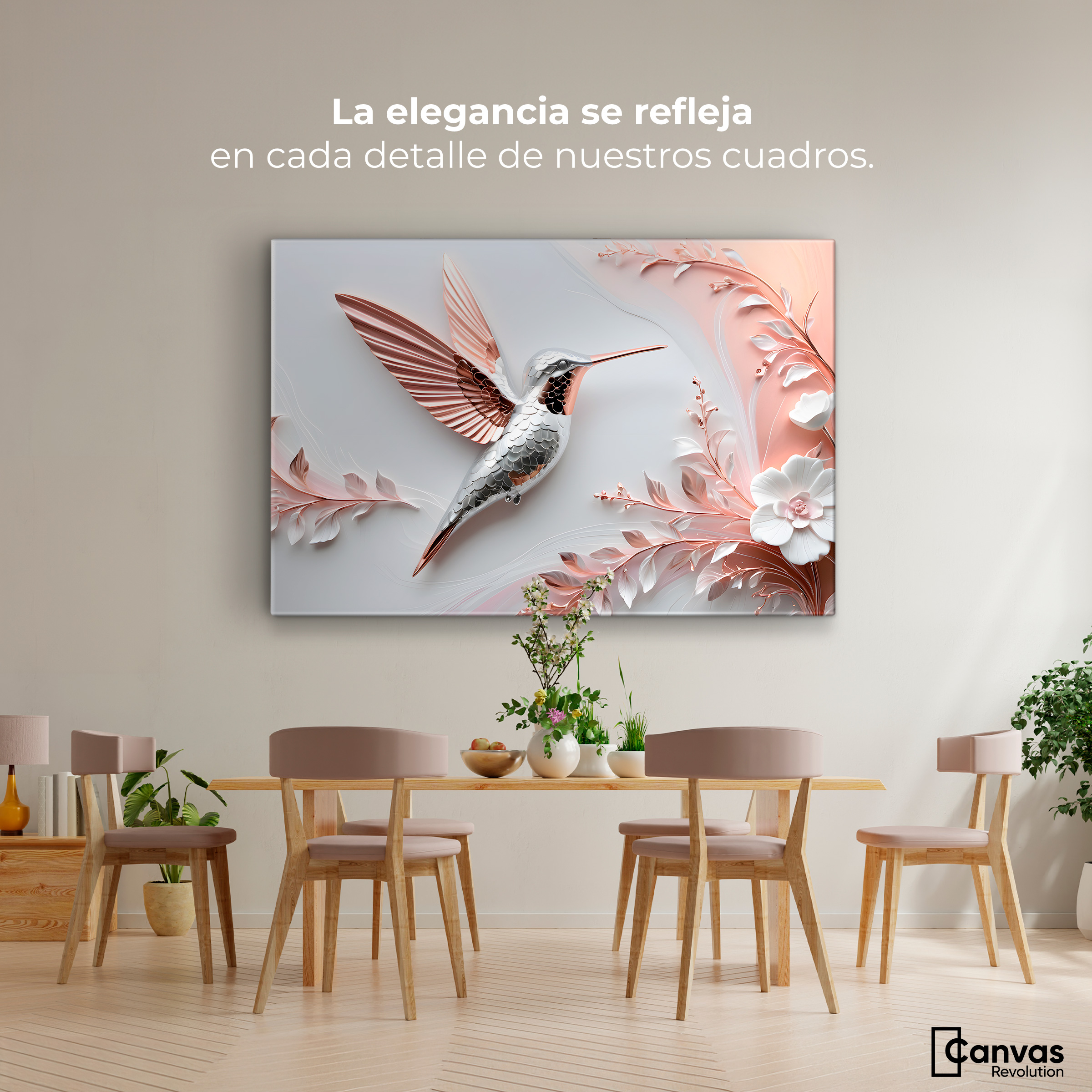 Foto 3 pulgar | Cuadros De Colibrí Canvas Colibrí Diamante 90x60