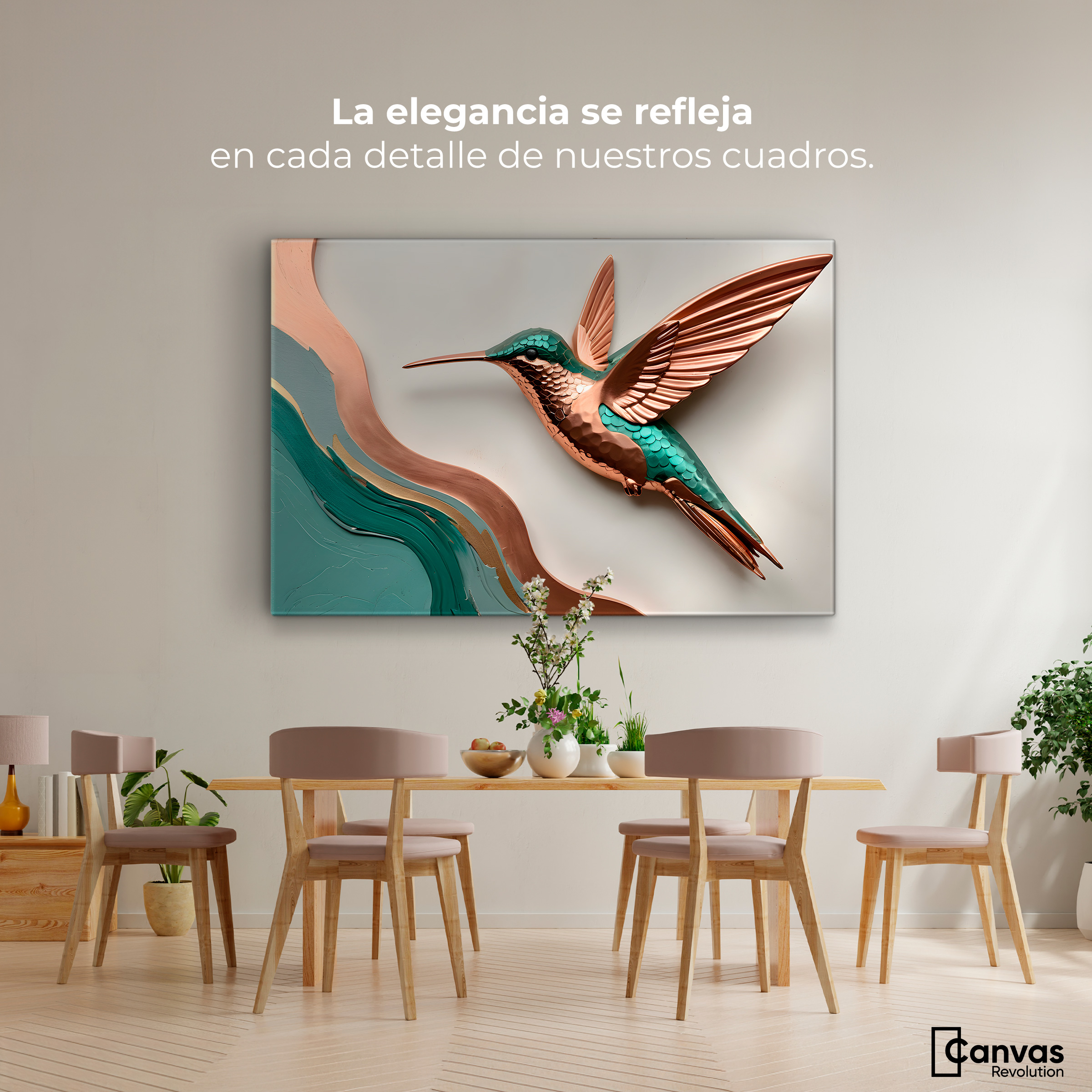 Foto 2 | Cuadros De Colibrí Canvas Colibrí Esmeralda 90x60