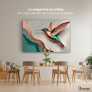 Foto 2 | Cuadros De Colibrí Canvas Colibrí Esmeralda 90x60