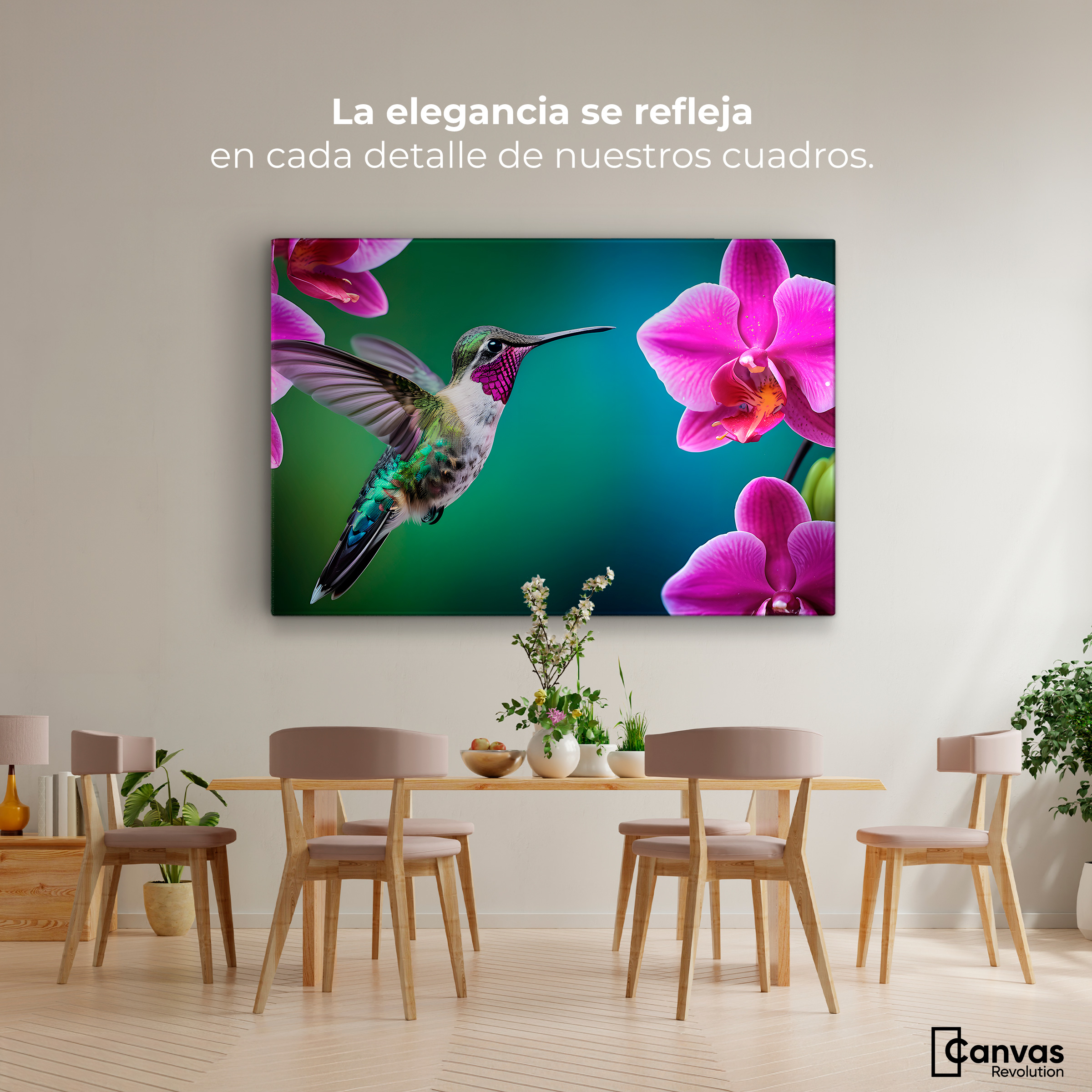 Foto 3 pulgar | Cuadros De Colibrí Canvas Colibrí Melodioso 90x60