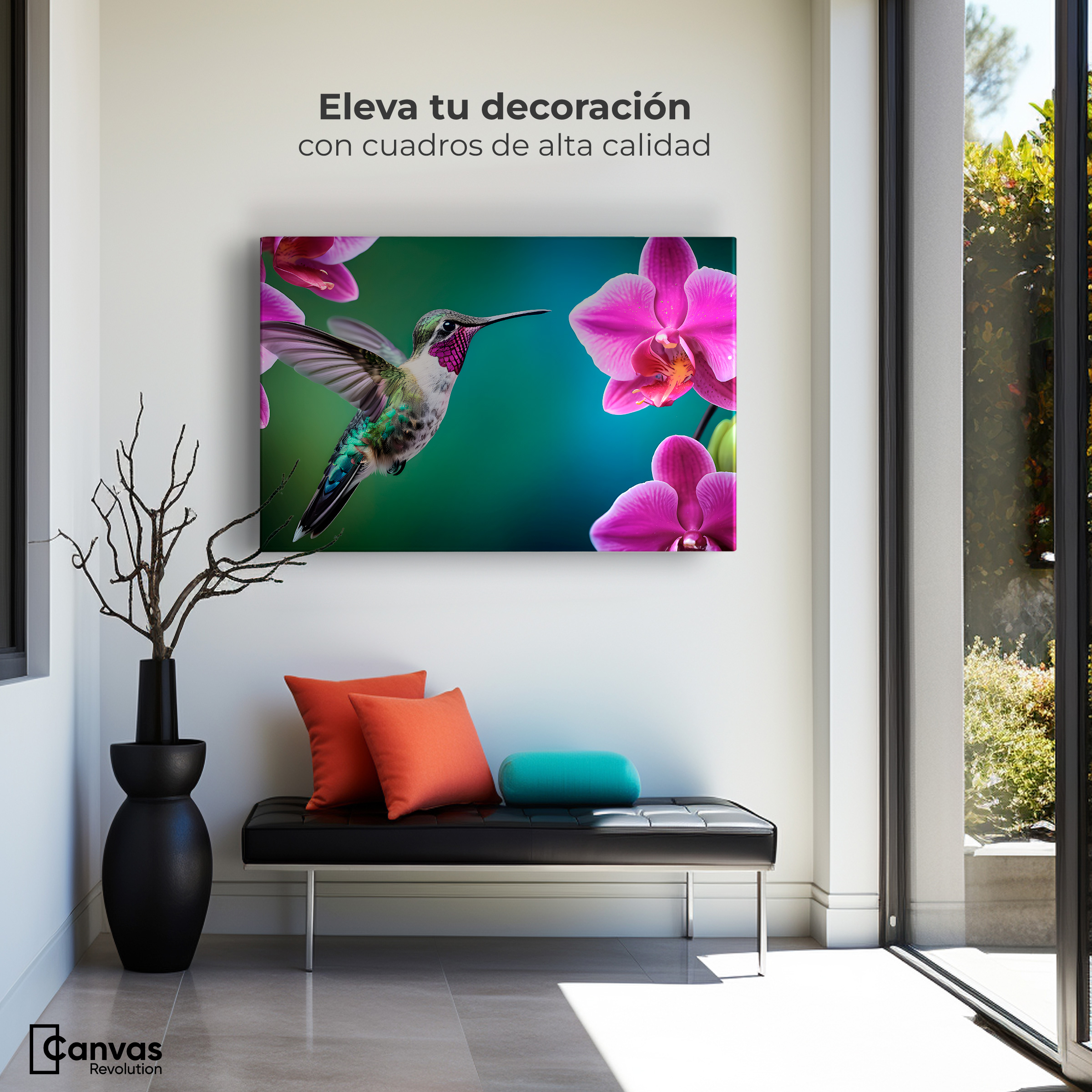 Foto 4 pulgar | Cuadros De Colibrí Canvas Colibrí Melodioso 90x60