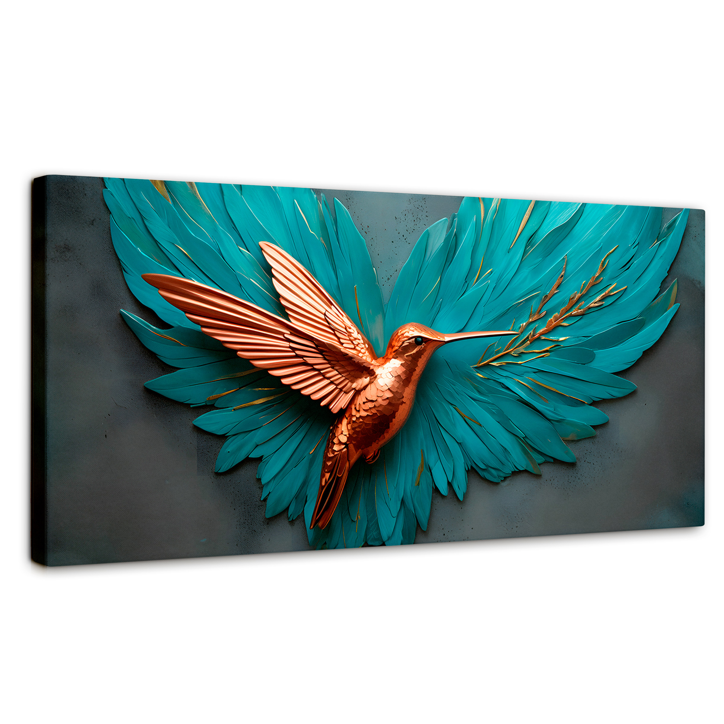 Foto 1 | Cuadros De Colibrí Canvas Colibrí Celeste 120x60