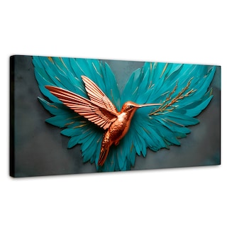 Foto 1 | Cuadros De Colibrí Canvas Colibrí Celeste 120x60