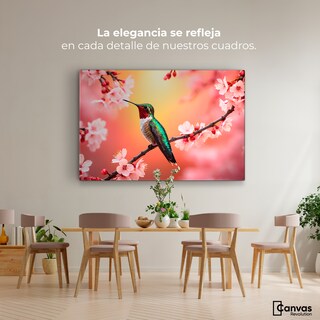 Foto 2 | Cuadros De Colibrí Canvas Colibrí En Cerezo 90x60