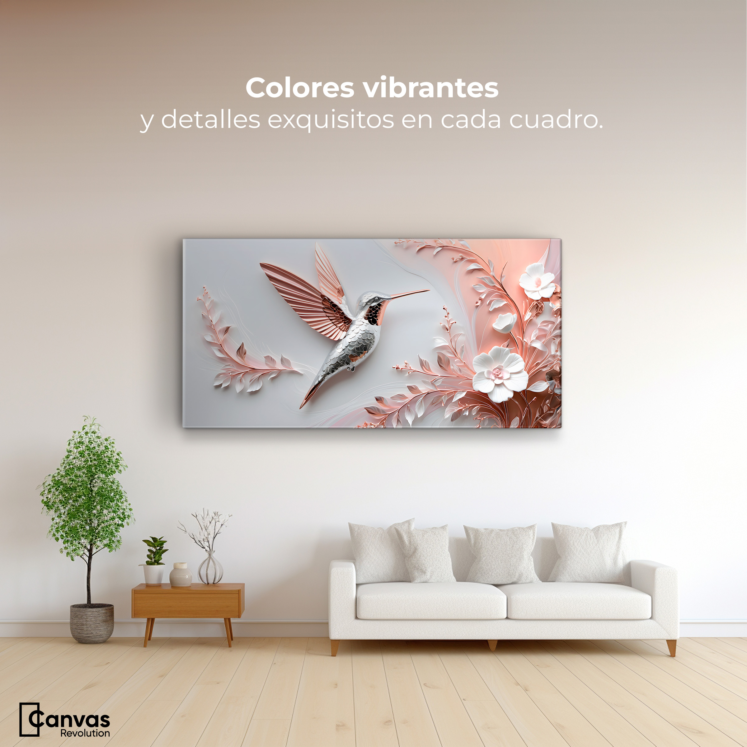 Foto 2 | Cuadros De Colibrí Canvas Colibrí Diamante 120x60