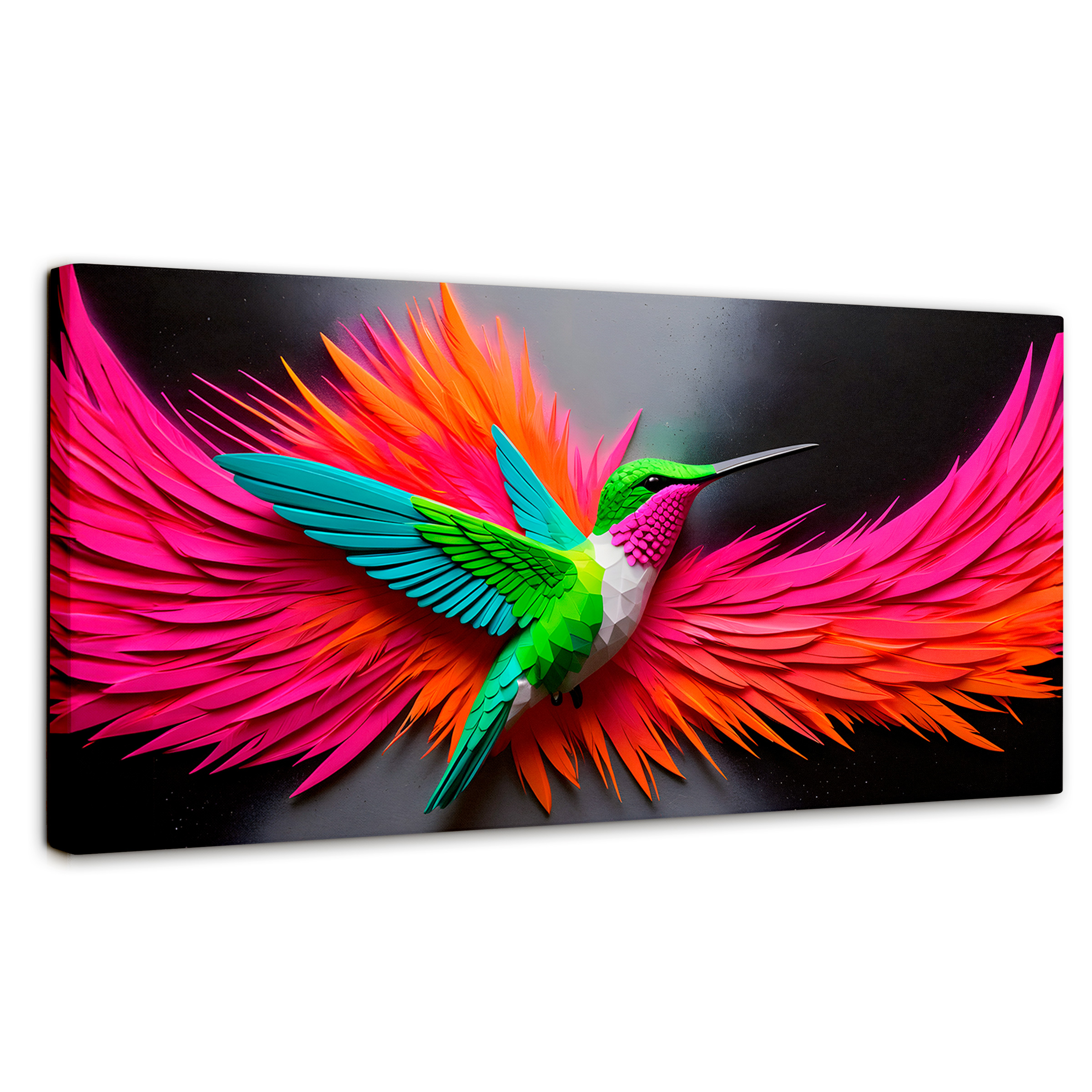 Foto 1 | Cuadros De Colibrí Canvas Colibrí Arcoíris 120x60