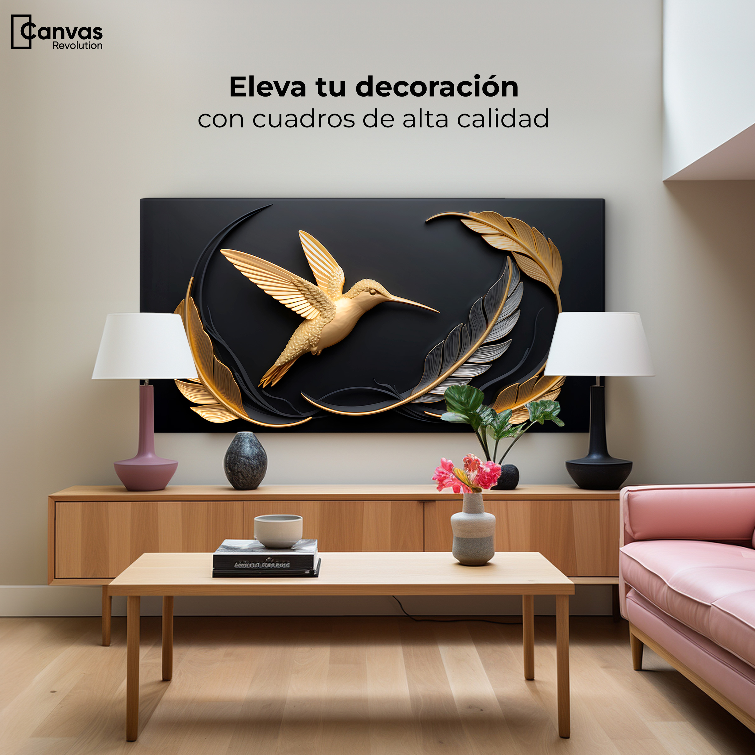Foto 4 pulgar | Cuadros De Colibrí Canvas Colibrí Brillante 120x60