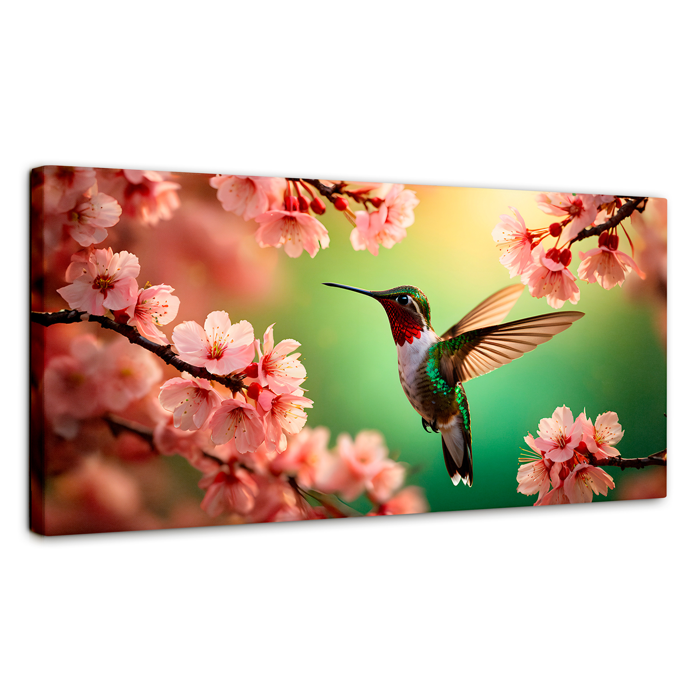 Foto 2 pulgar | Cuadros De Colibrí Canvas Colibrí Danza Flor 120x60