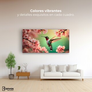 Foto 2 | Cuadros De Colibrí Canvas Colibrí Danza Flor 120x60