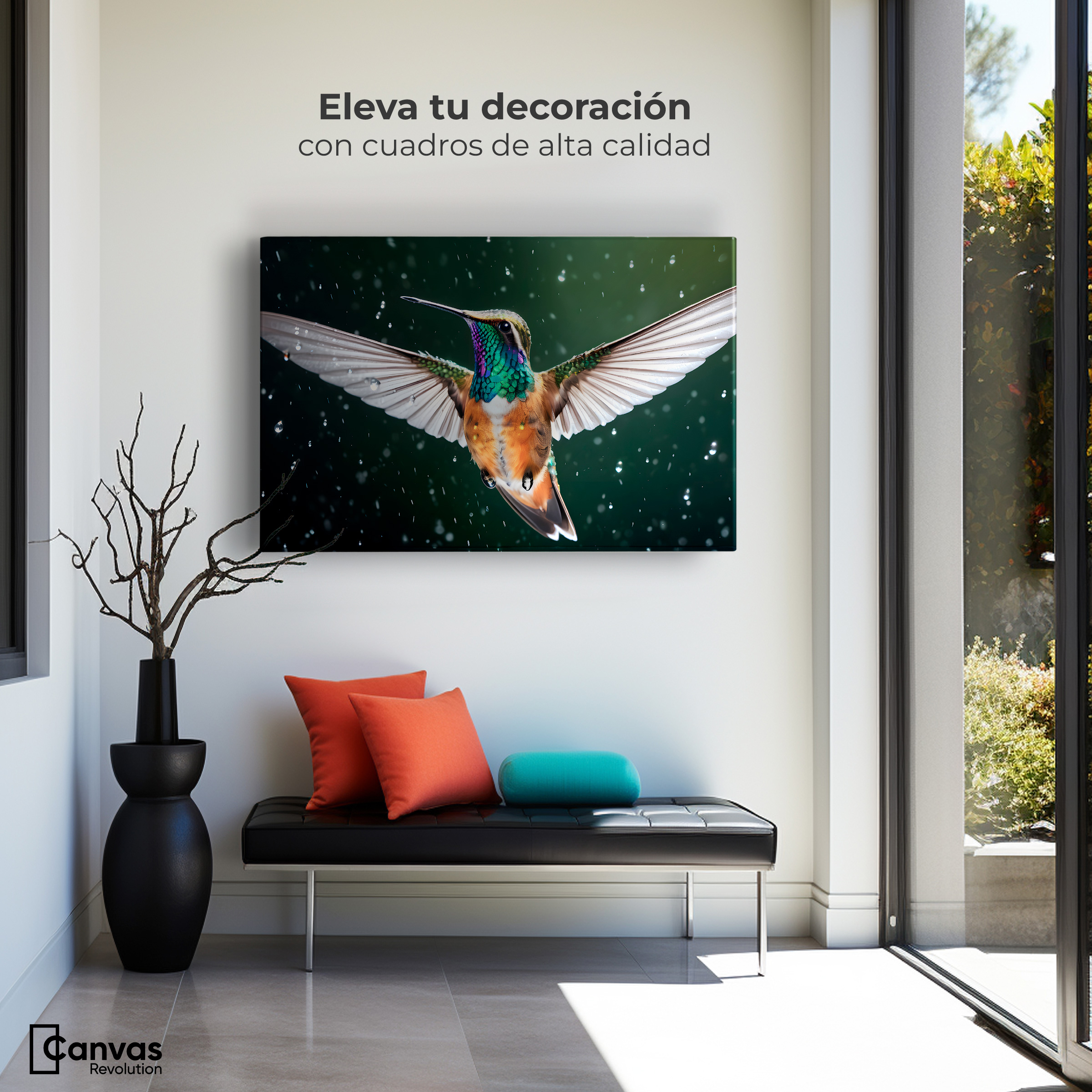Foto 4 pulgar | Cuadros De Colibrí Canvas Colibrí Nocturno 90x60