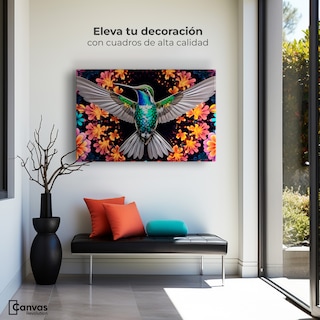 Foto 3 | Cuadros De Colibrí Canvas Colibrí Tropical 90x60
