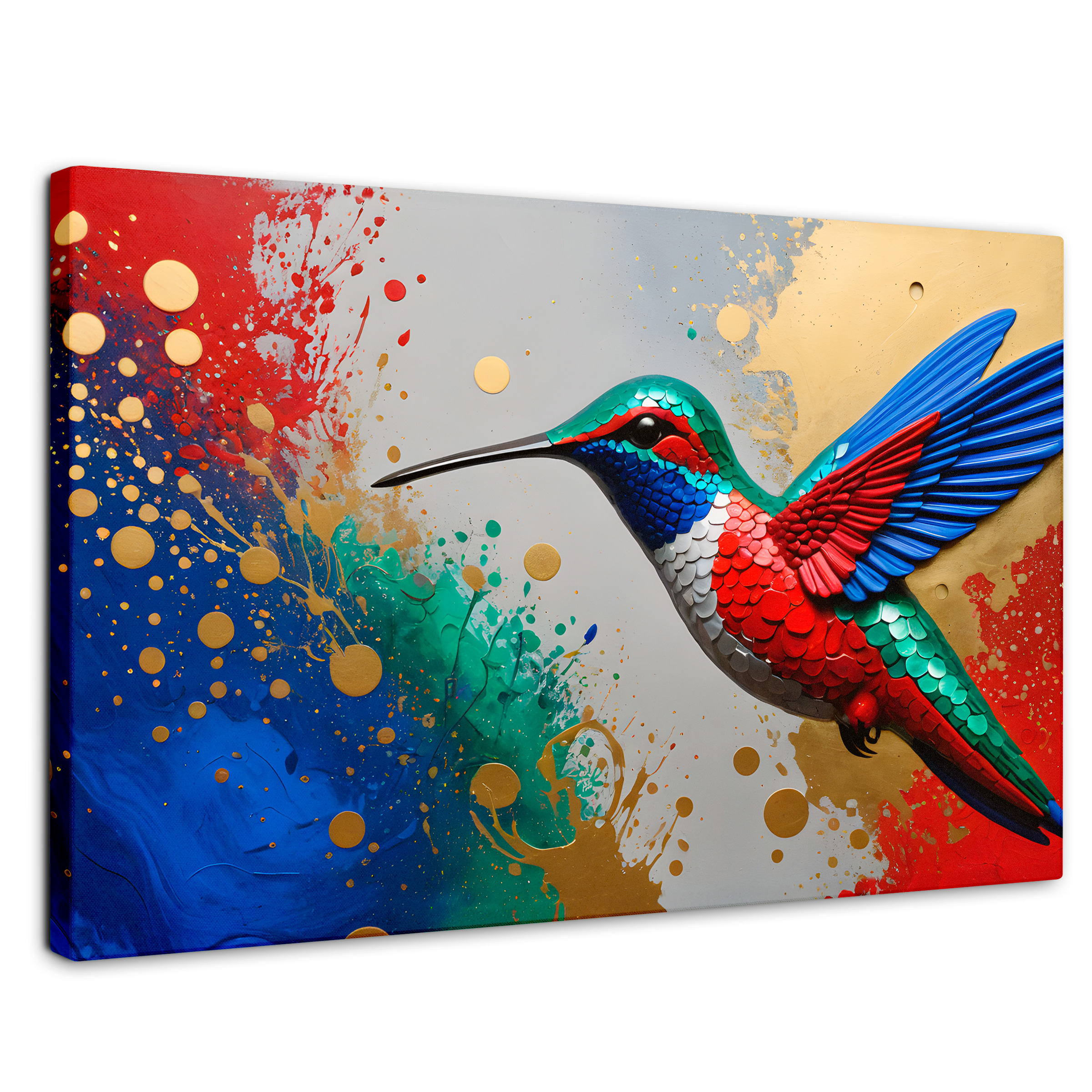 Foto 1 | Cuadros De Colibrí Canvas Colibrí Rocío Oro 90x60