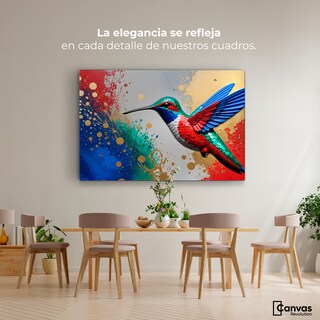 Foto 2 | Cuadros De Colibrí Canvas Colibrí Rocío Oro 90x60