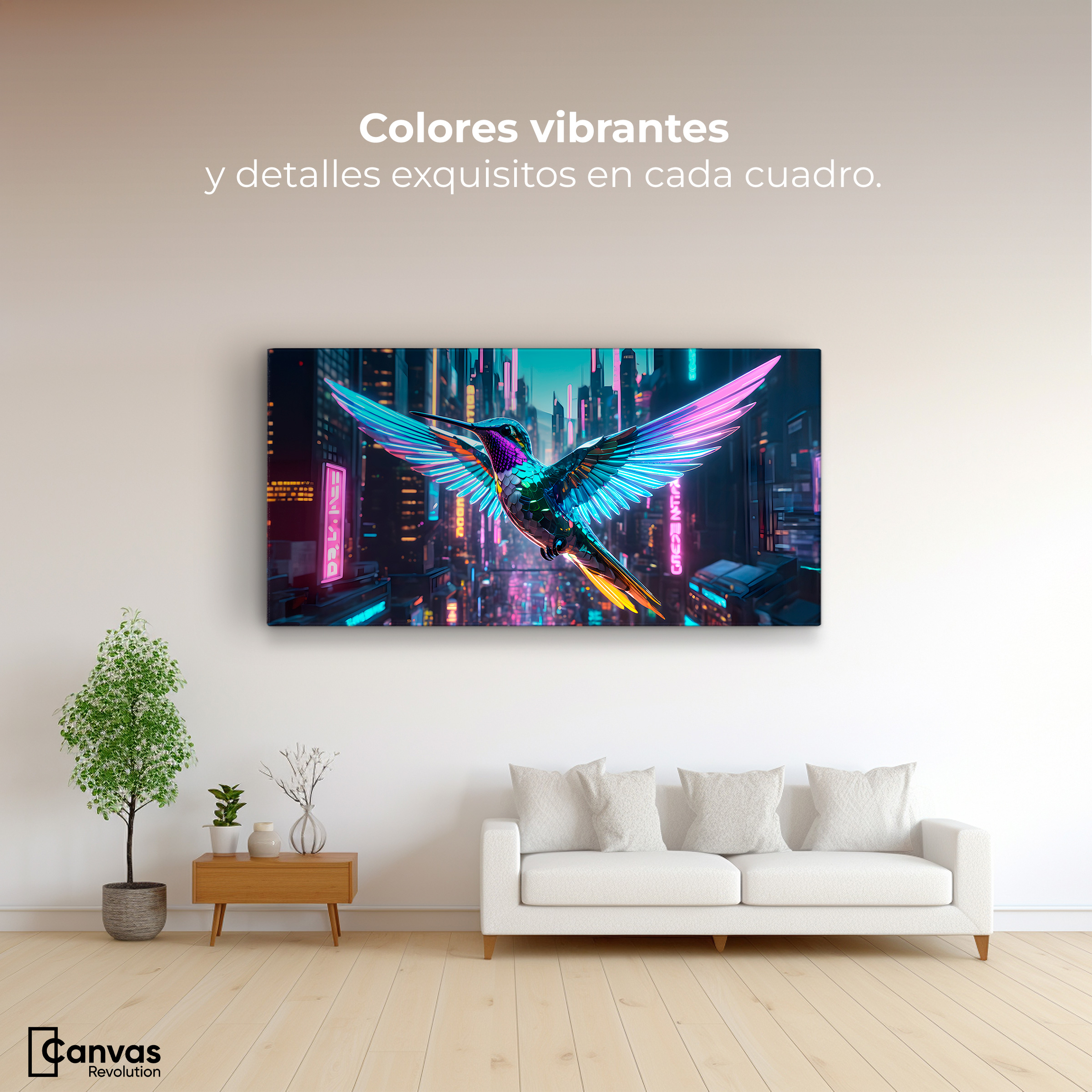 Foto 2 | Cuadros De Colibrí Canvas Colibrí Estelar 120x60