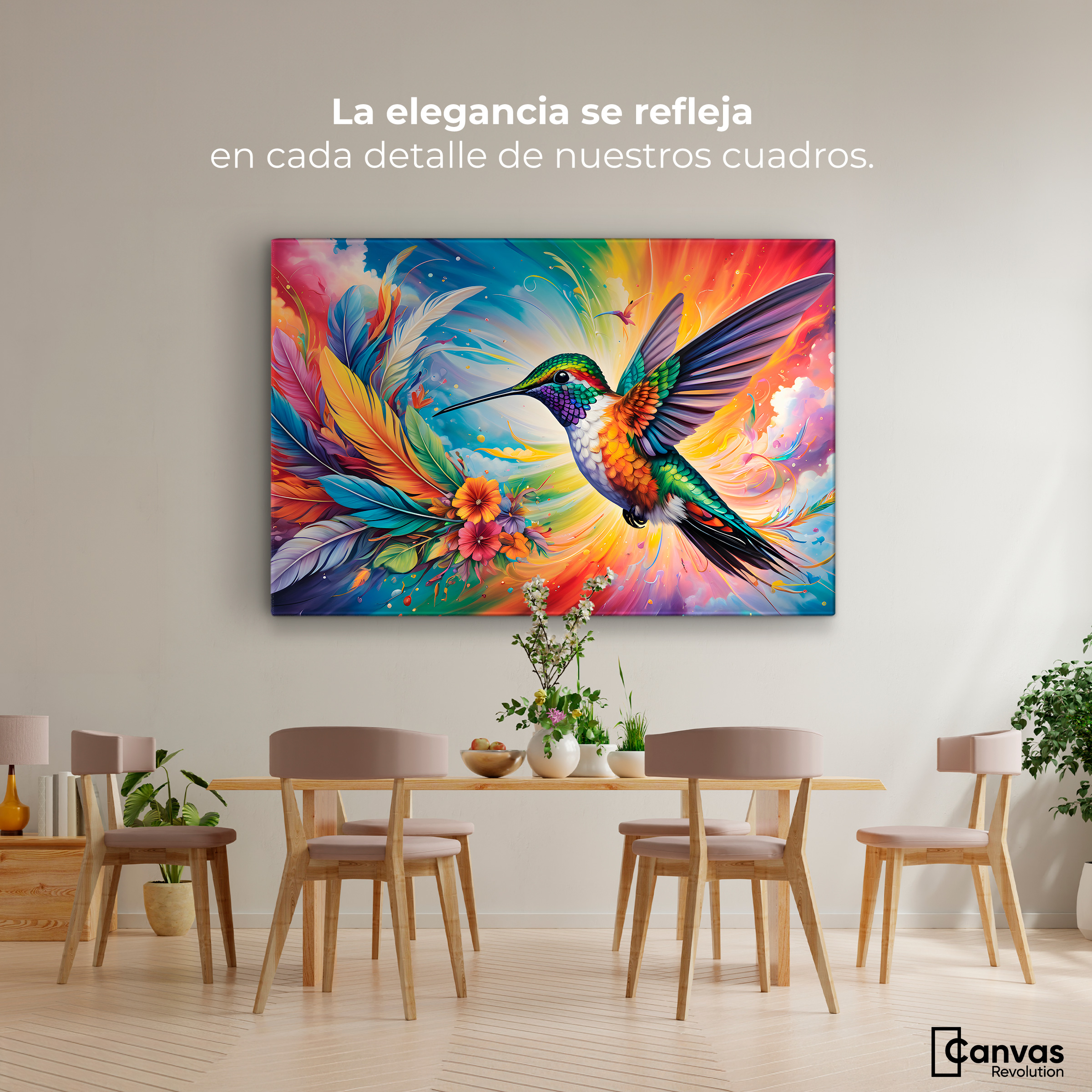 Foto 2 | Cuadros De Colibrí Canvas Colibrí Celestial 90x60