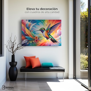Foto 3 | Cuadros De Colibrí Canvas Colibrí Celestial 90x60